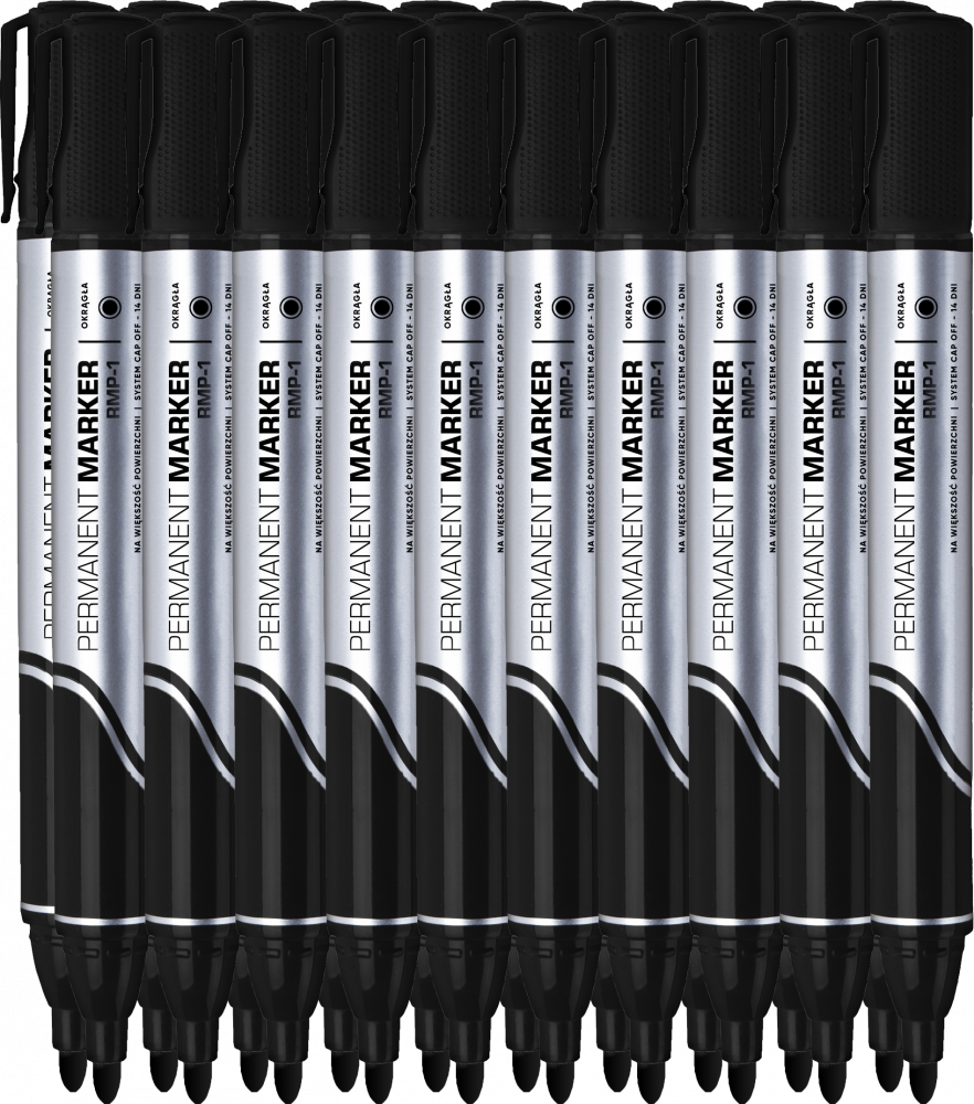 20x Marker permanentny Rystor, RMP-1, okrągła, 4mm, czarny