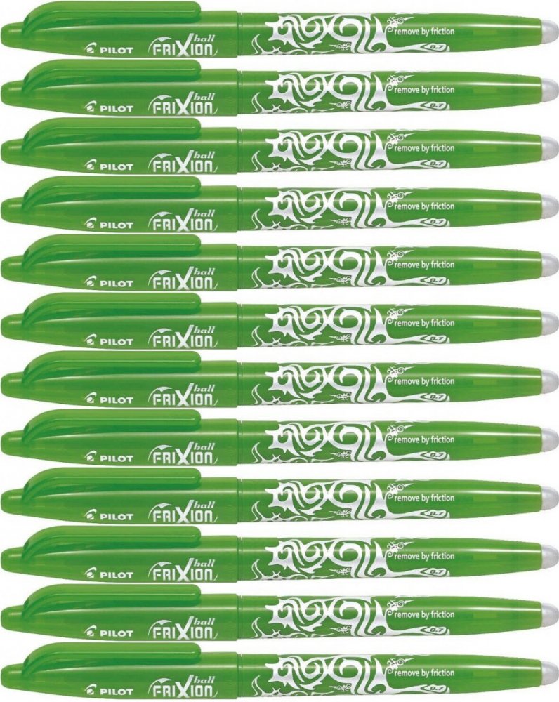 12x Pióro kulkowe wymazywalne Pilot Frixion Ball, 0.7mm, jasnozielony