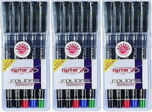 3x Foliopis Rystor, FS, okrągła, 0.4 mm, 5 sztuk, mix kolorów