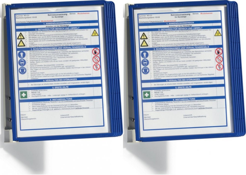 2x System paneli informacyjnych Durable Vario Wall 5, ścienny, A4, 5 paneli, granatowy