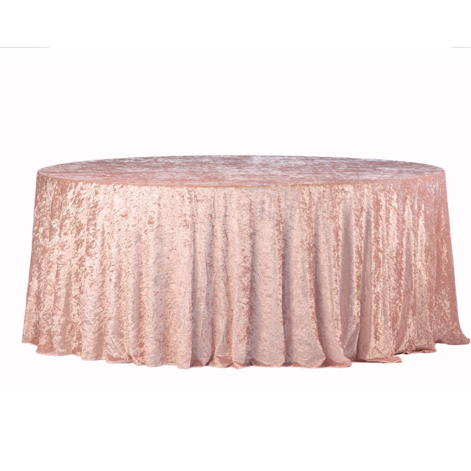 Obrus okrągły aksamit różowy welurowy Fi340cm Velvet