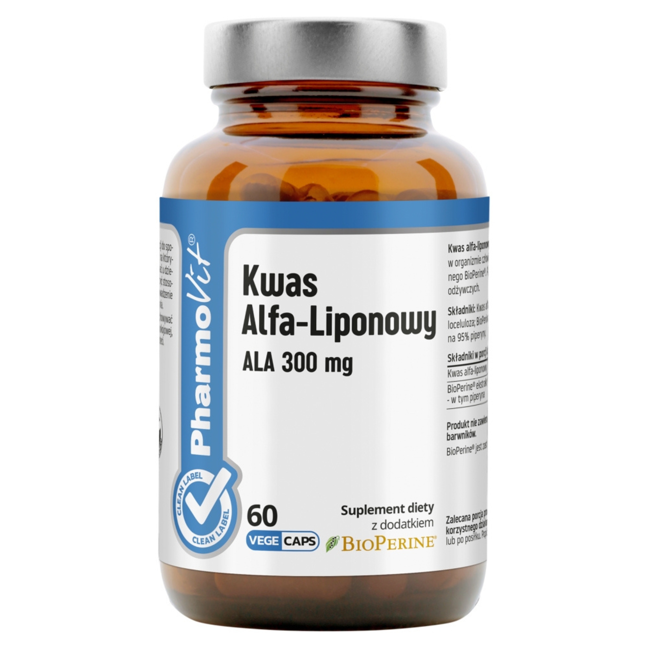 Pharmovit, kwas alfa-liponowy ala (300 mg), 60 kapsułek