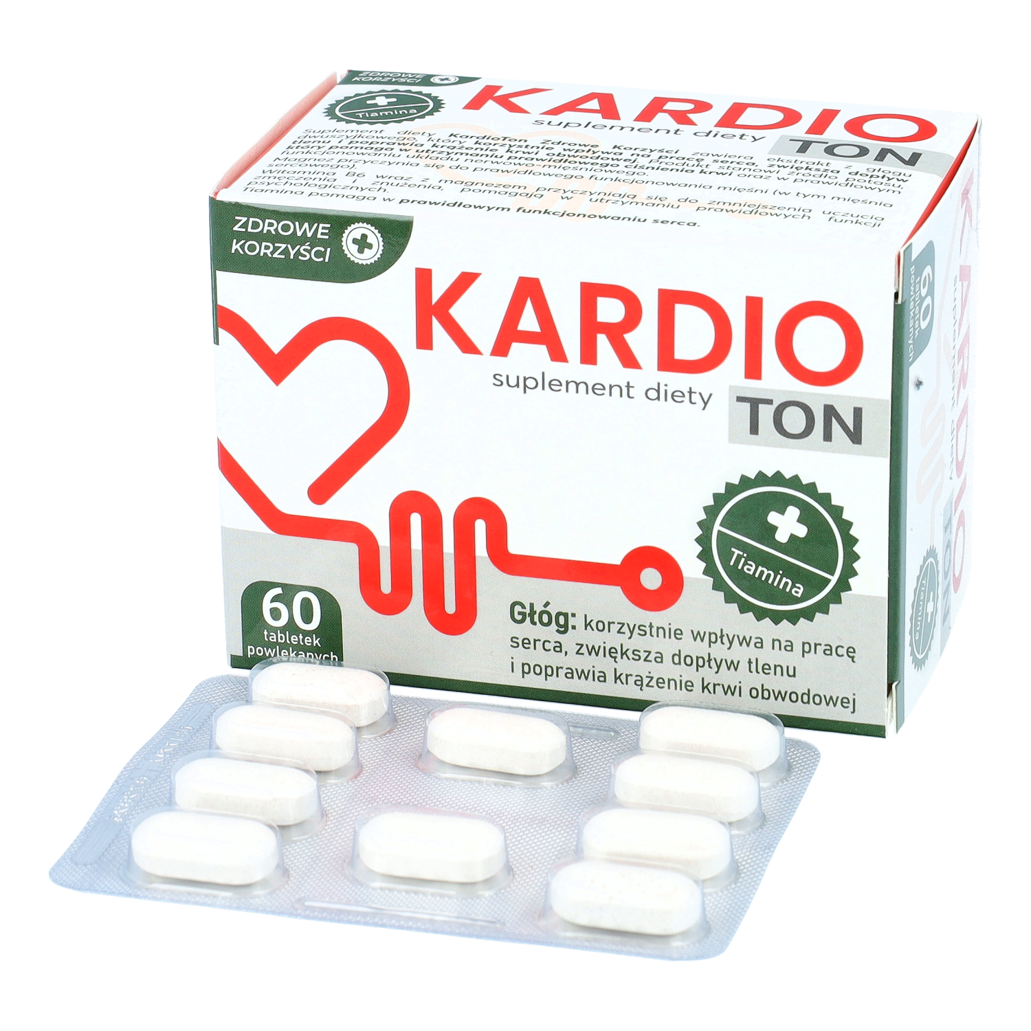 Zdrowe korzyści kardio ton, 60 tabletek