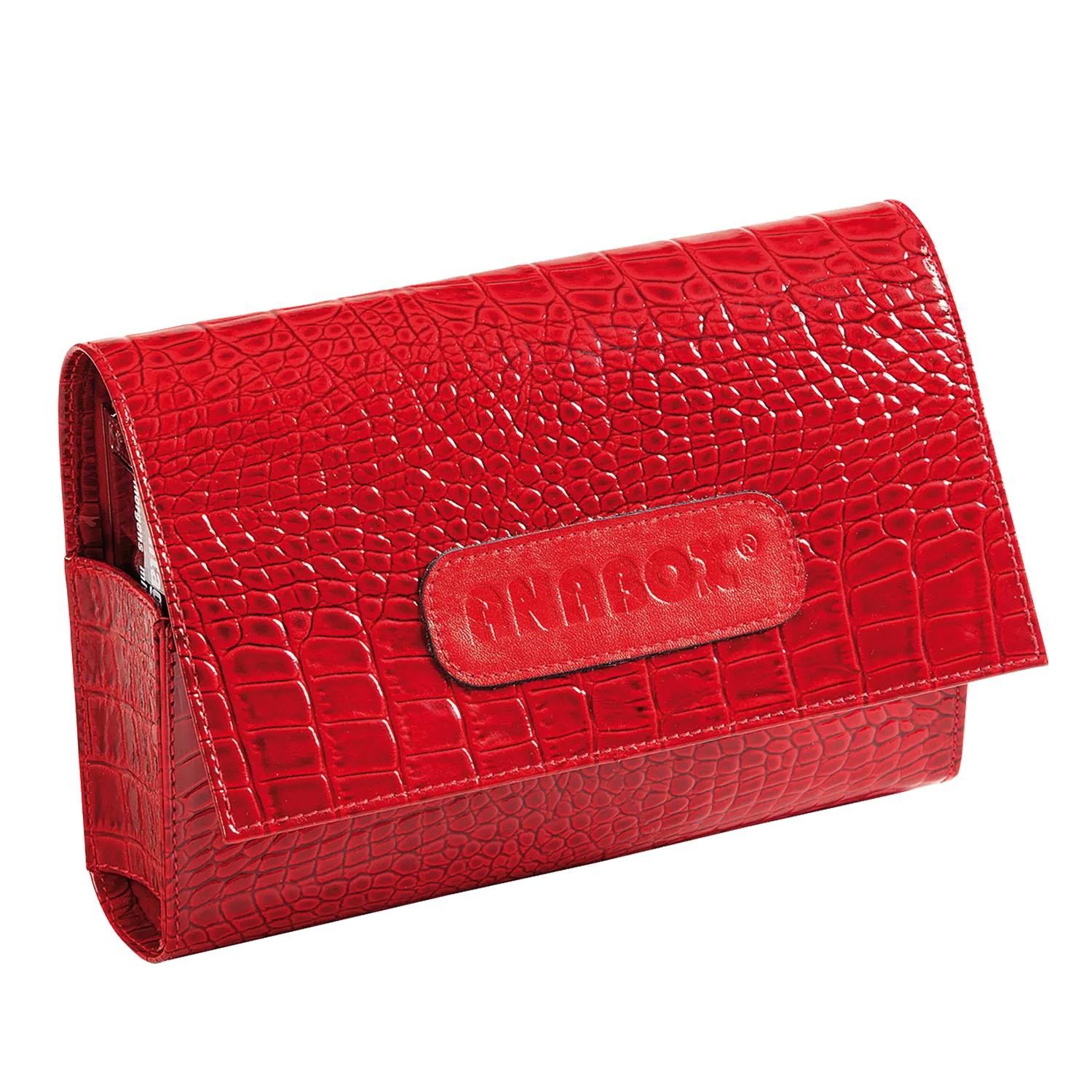 Anabox - kasetka na leki, 1x7, de lux czerwony lakier, 1 sztuka