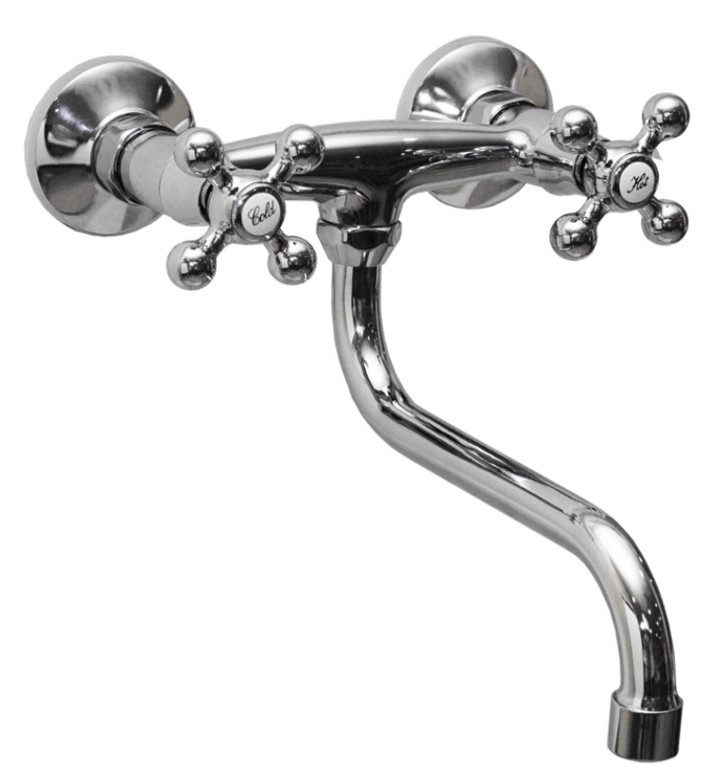 Sea-Horse Retro bateria umywalkowa ścienna chrom BJA901