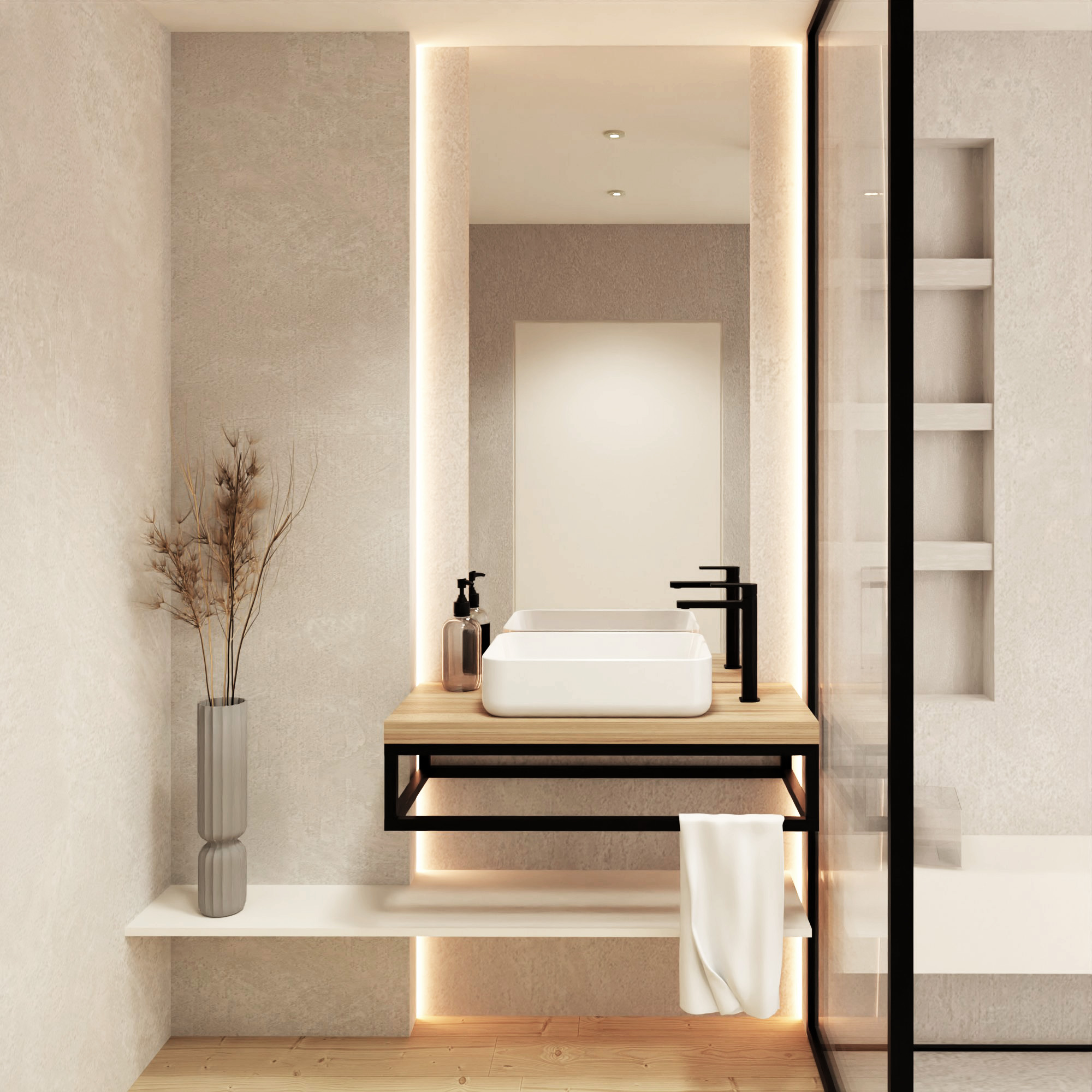 Baltica Design Bente konsola podumywalkowa 60x35x19 cm czarna