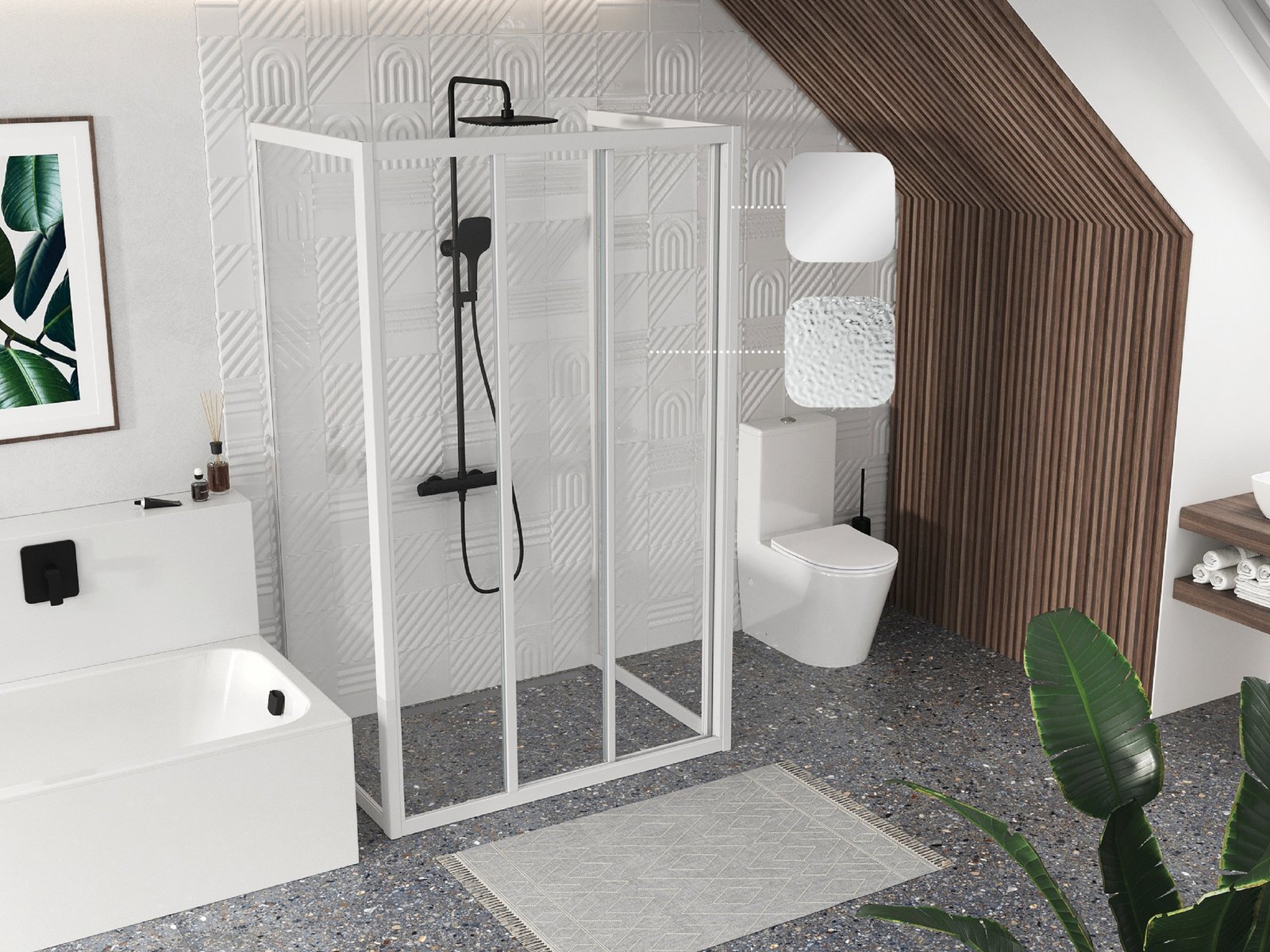 Ravak Supernova ścianka prysznicowa 80 cm satyna mat/ 94040UR2ZG