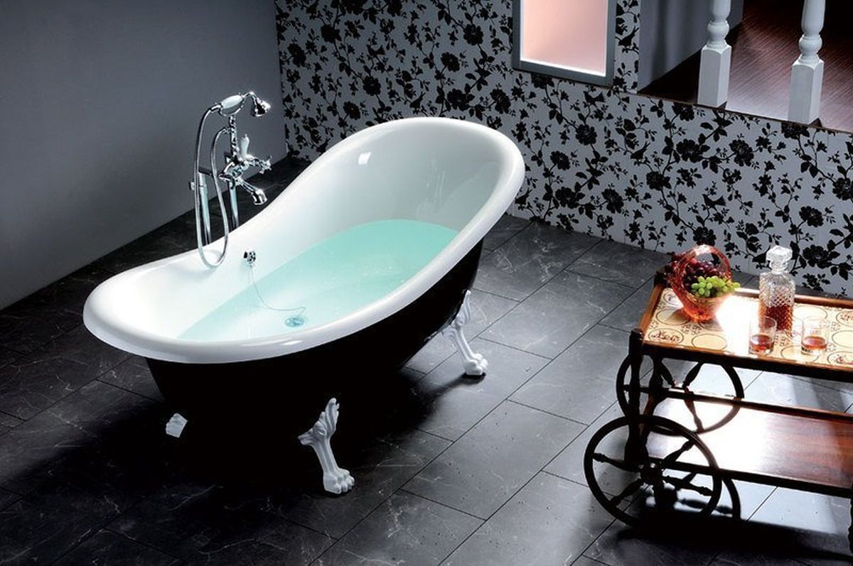 Polysan Charleston wanna wolnostojąca 188x80 cm owalna czarno-biała z łapami białymi 72959