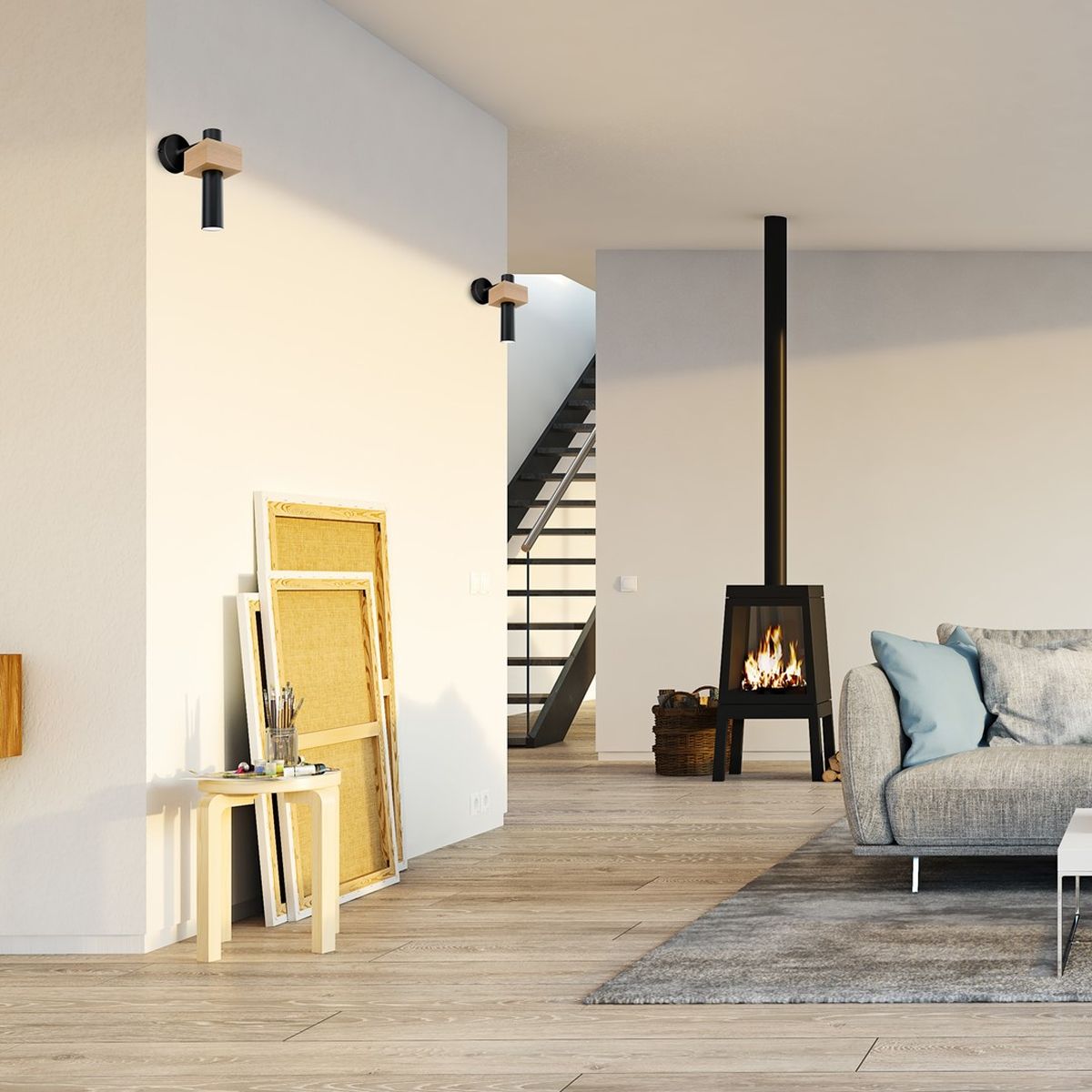 Milagro West Black kinkiet 1x8W czarno/drewniany MLP5508 - Wysyłka w 24h