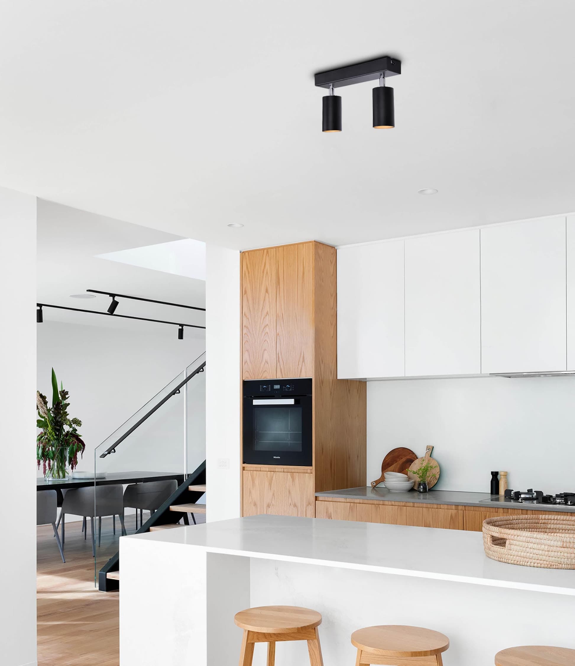 Kaja Monti lampa podsufitowa 2x10W LED czarna K-4726