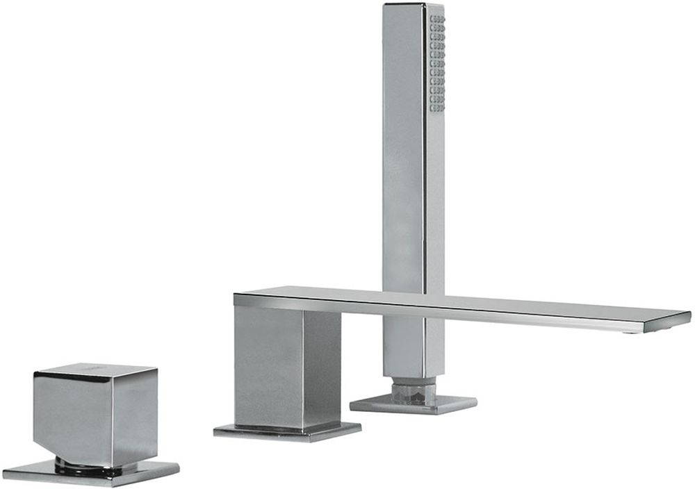 Tres Cuadro bateria wannowo-prysznicowa 3-otworowa chrom 006.161.06