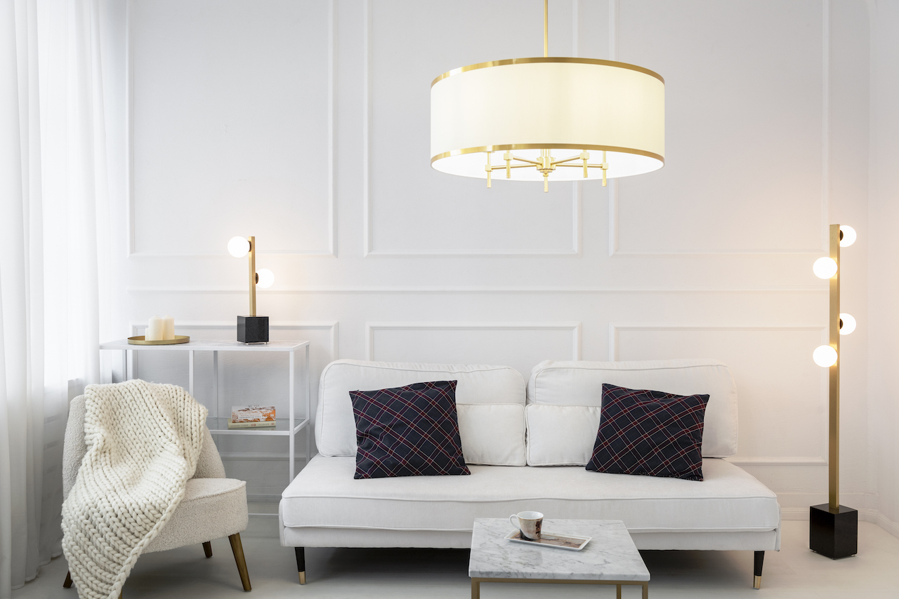 Argon Abbano lampa podsufitowa 5x7W śmietankowy/złoty/mosiądz szczotkowany 2127