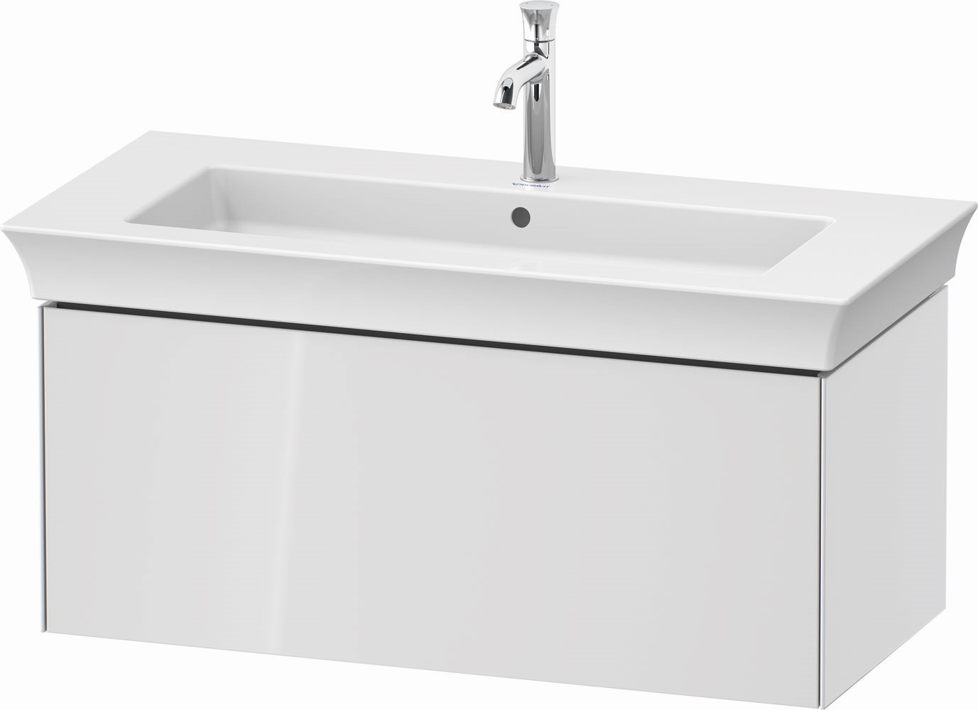 Duravit White Tulip szafka 98,4 cm podumywalkowa wisząca biały wysoki połysk WT424208585
