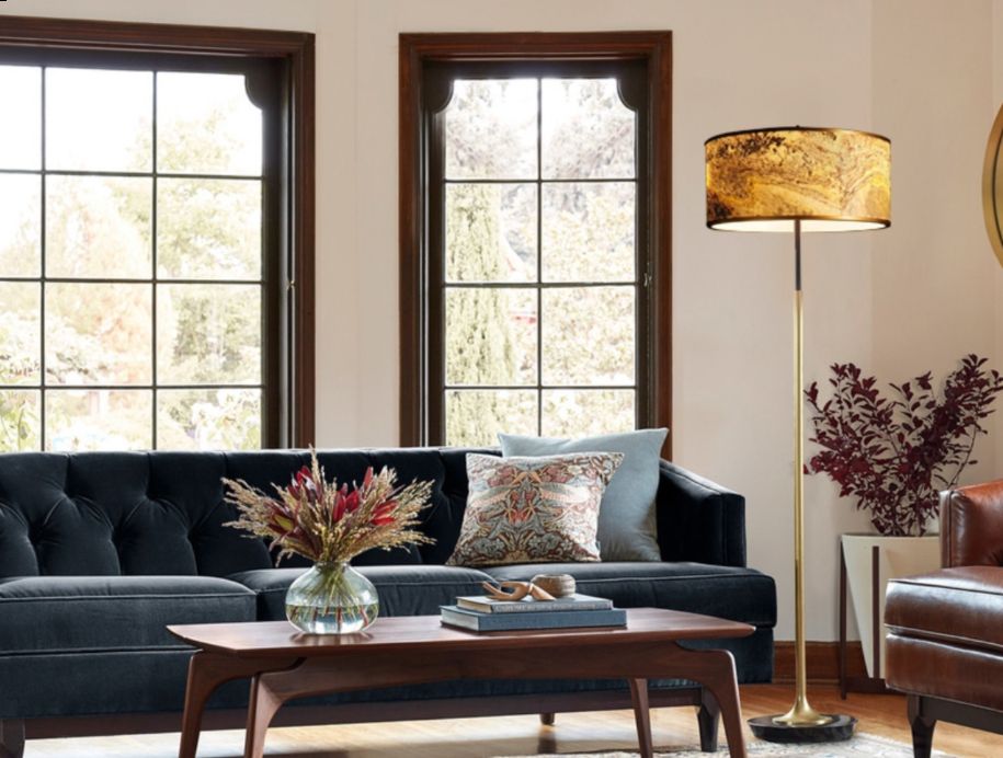 Abigali Marble Stone lampa stojąca 1x30 W złota-szara MFLR-6629-601B