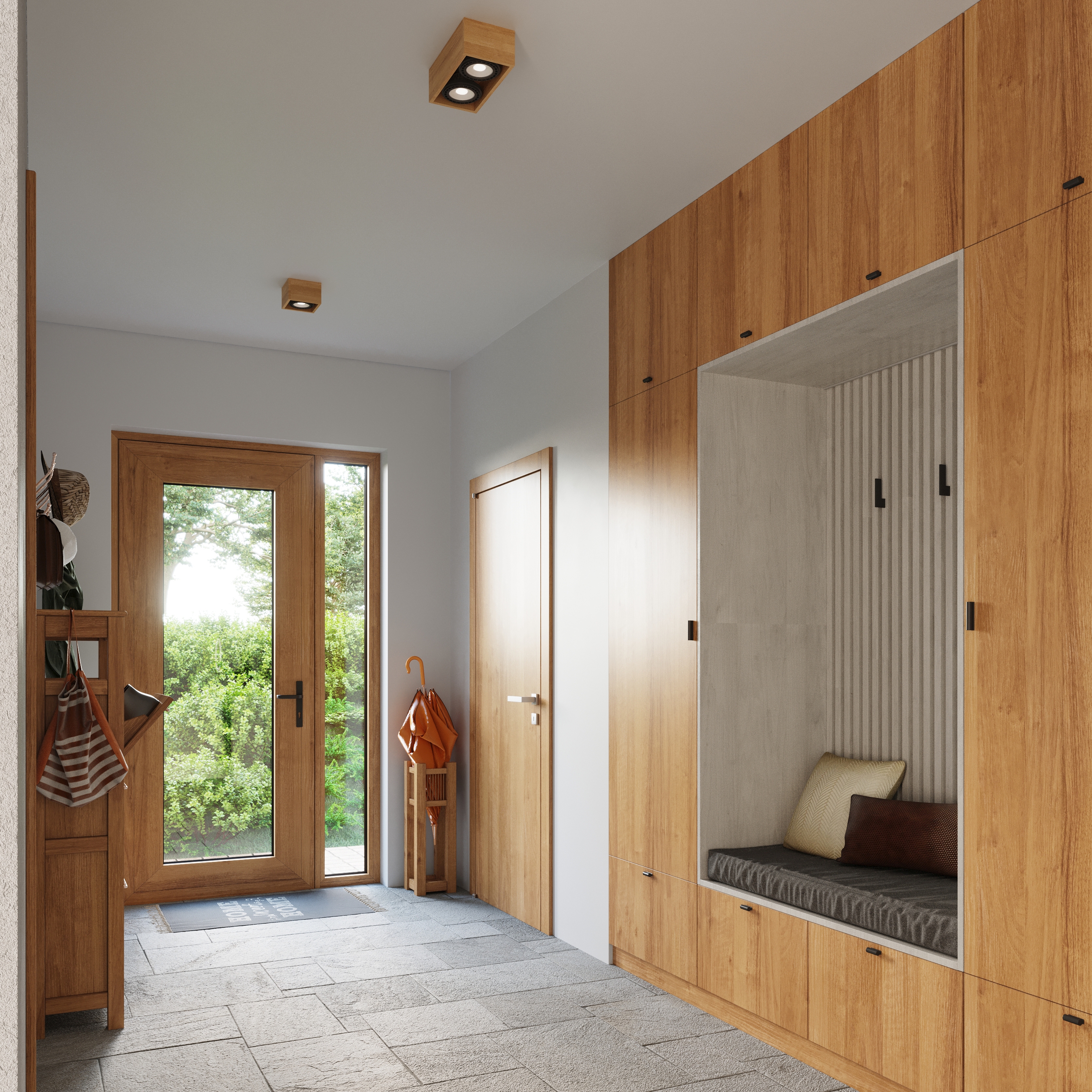 Sollux Lighting Quatro lampa podsufitowa 1x40W drewno naturalne SL.0915