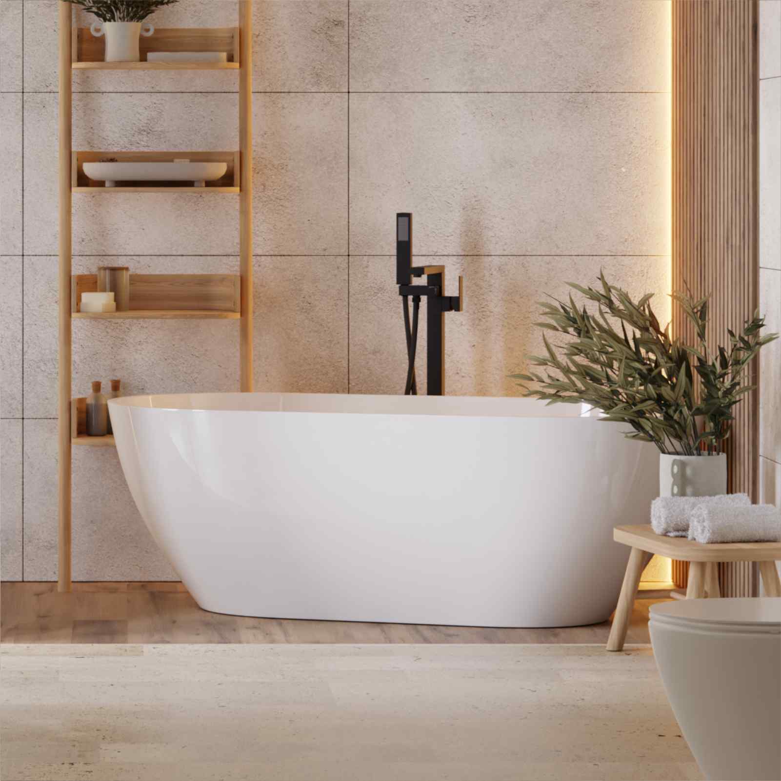 Corsan Olvena wanna wolnostojąca 160x75 cm owalna biała E041LWH