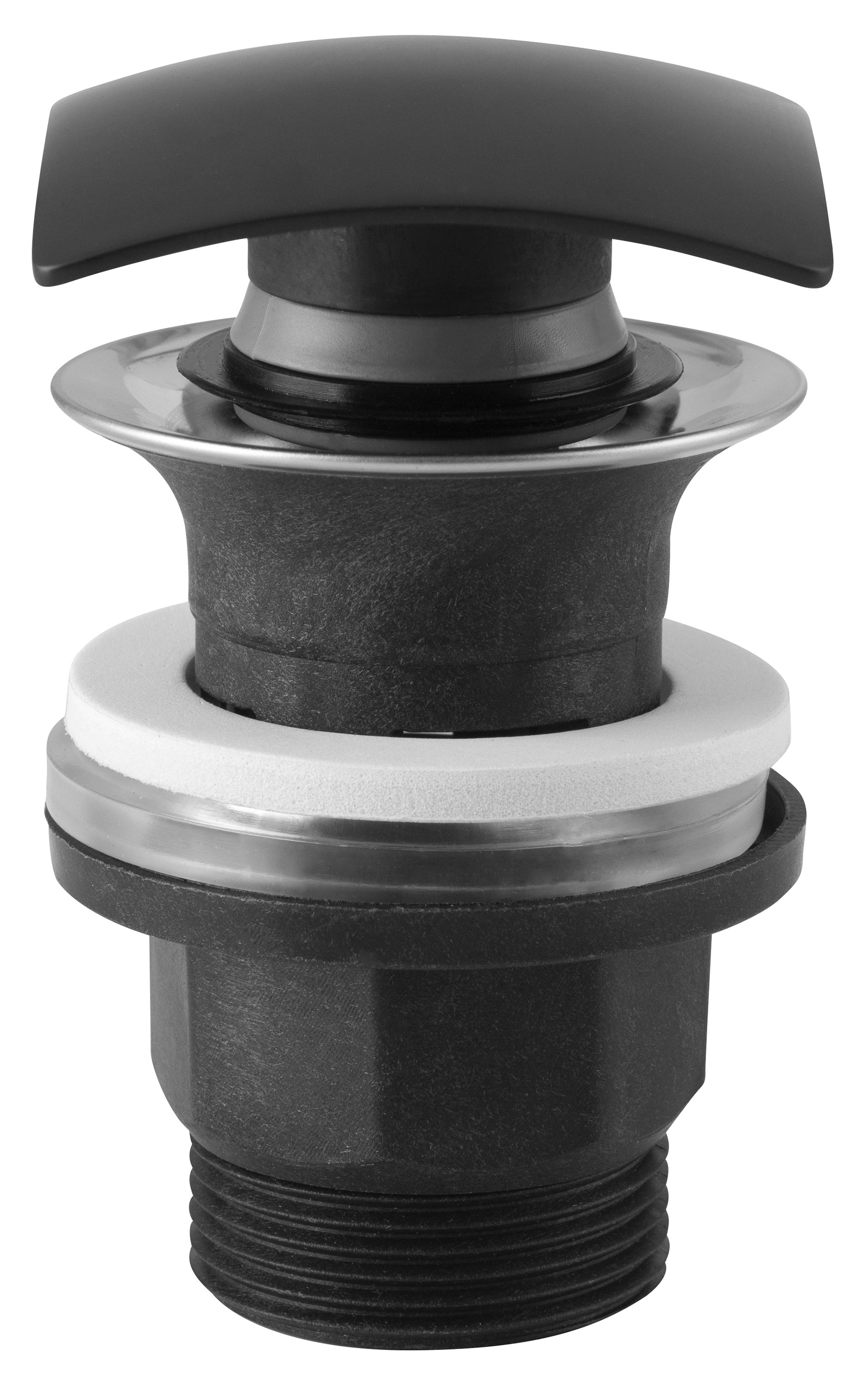 Ferro korek umywalkowy 1 1/4" z przelewem kwadratowy czarny S290BL-B - Wysyłka w 24h