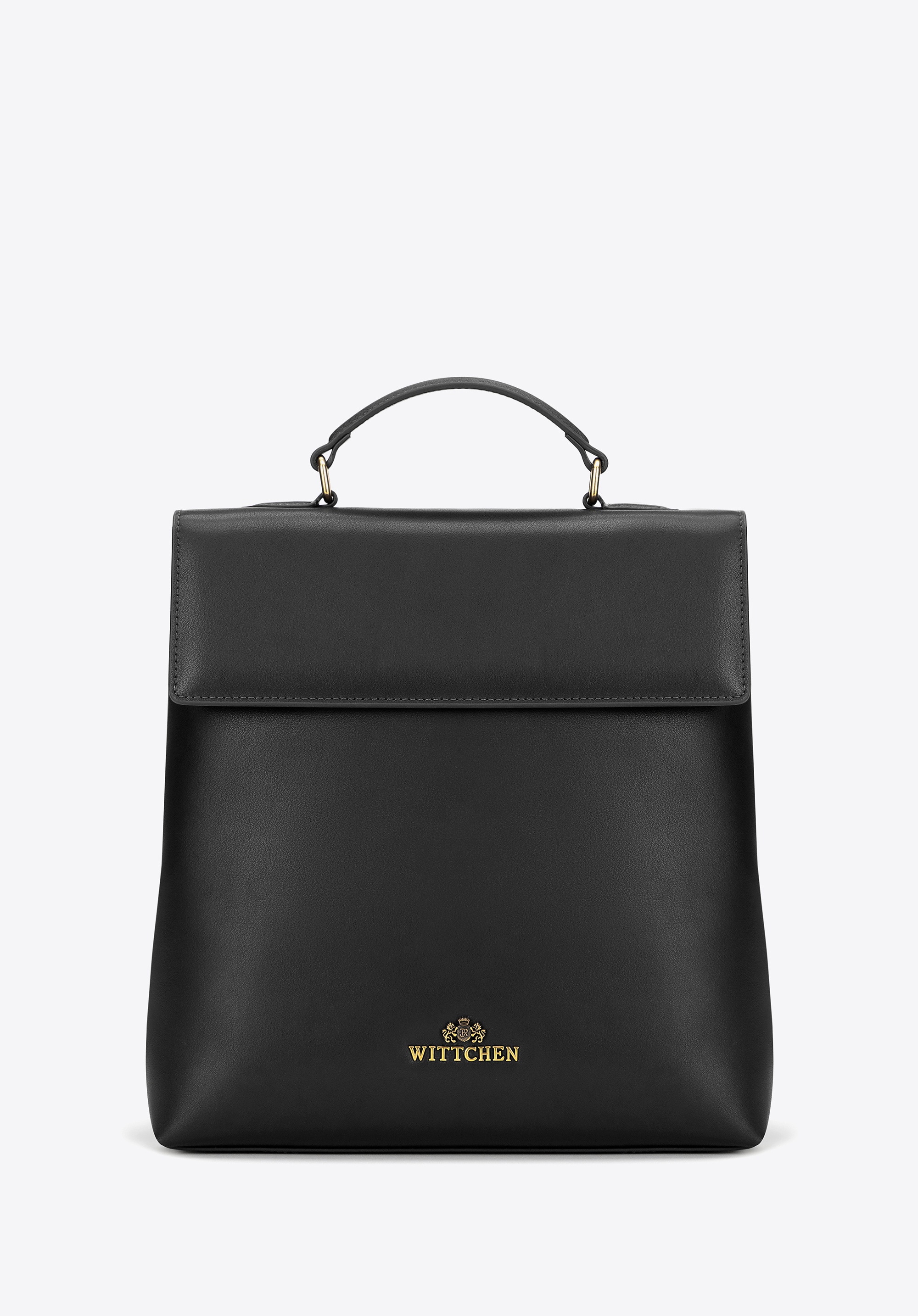 Damski plecak ze skóry naturalnej z klapą czarny