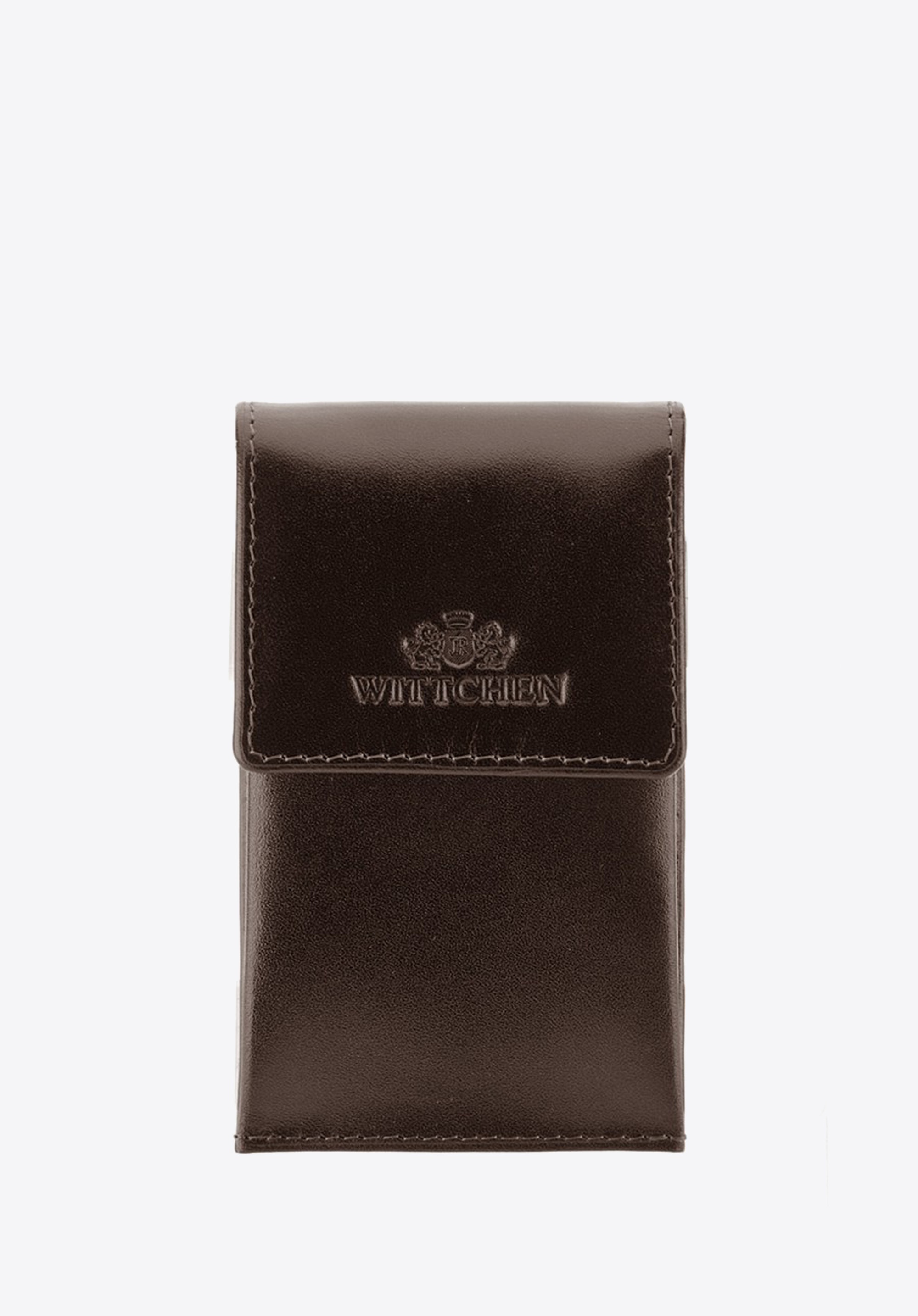 Etui na klucze skórzane prostokątne brązowe