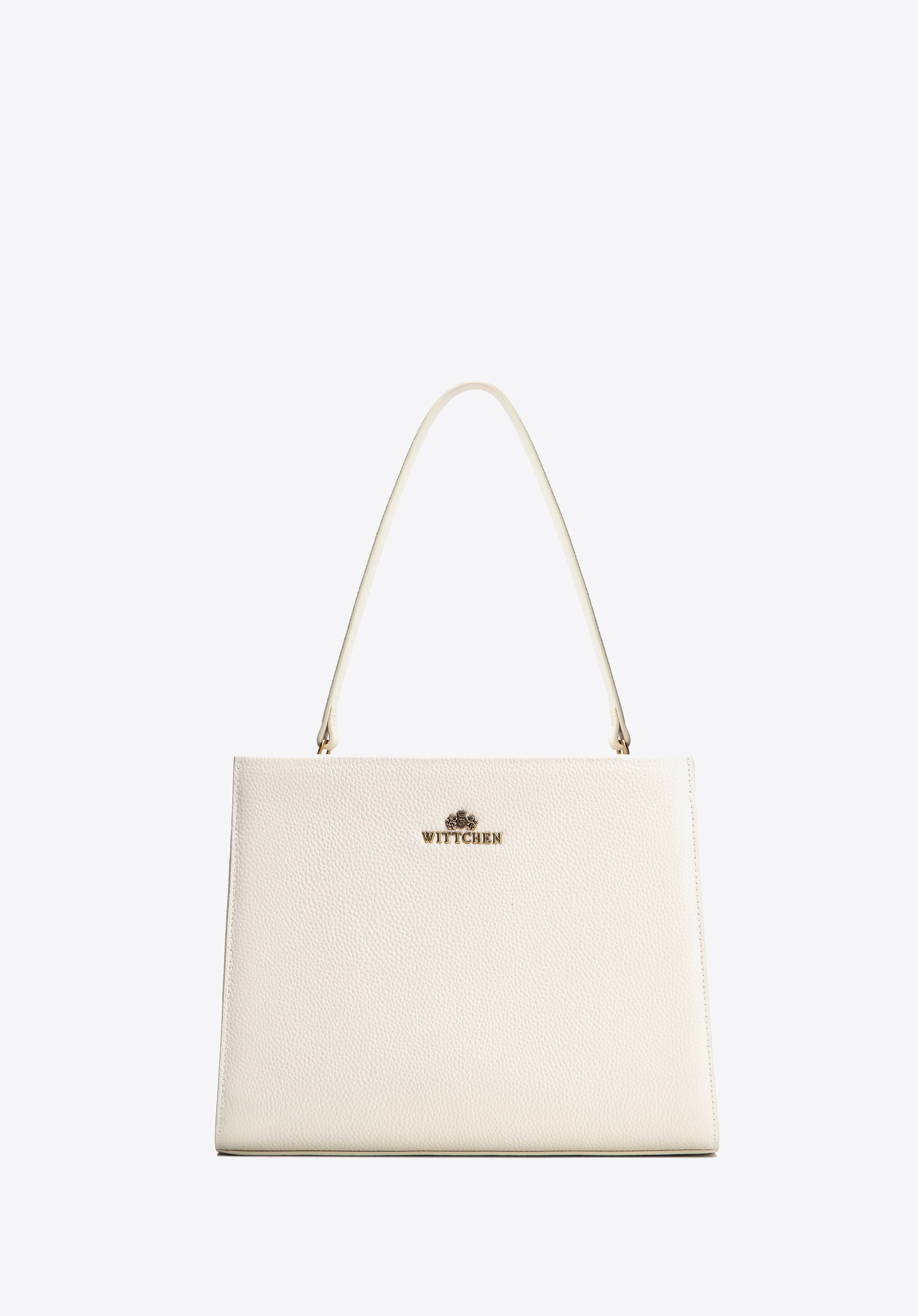 Skórzany kuferek z troczkami kremowy