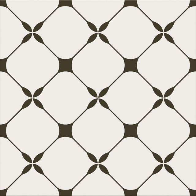 Gres szkliwiony FLOWER FRAME black&white mat 29,8x29,8 #295 gat.