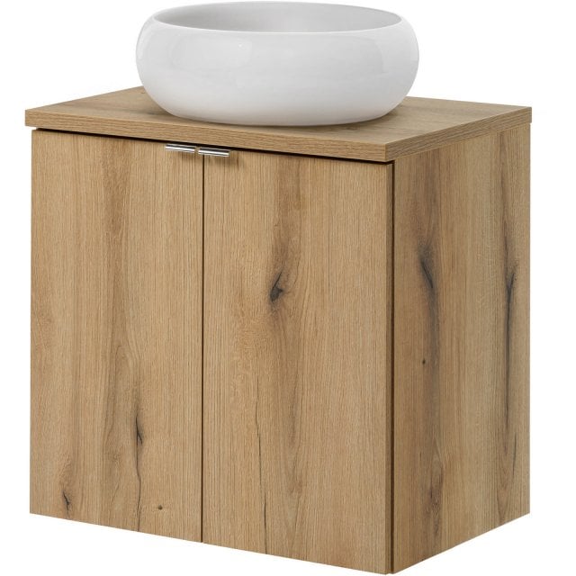 COMAD Zestaw mebli NOVA OAK szafka z drzwiami z blatem 60 cm, umywalk