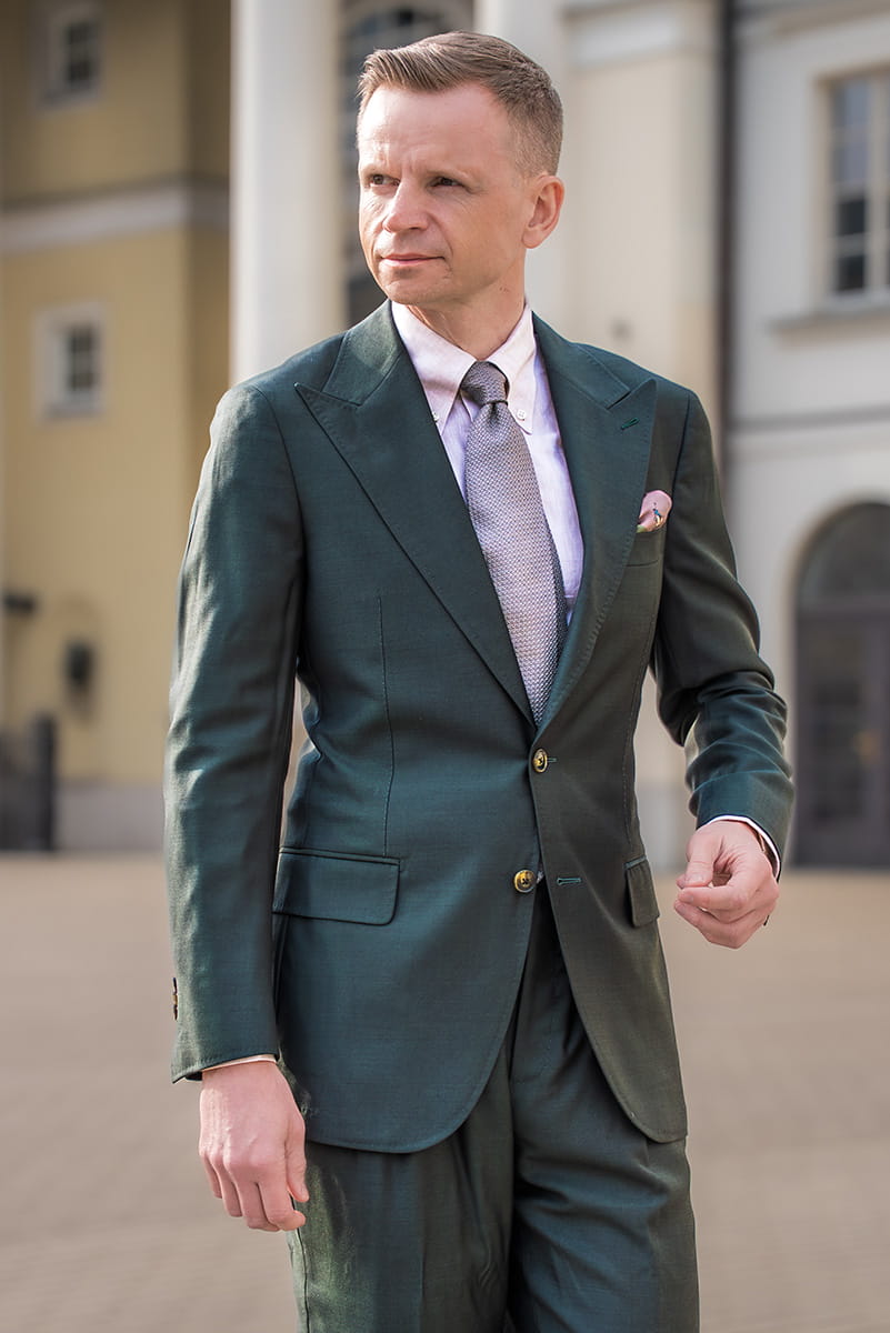 Garnitur Gatsby Solaro Verde, wełniany