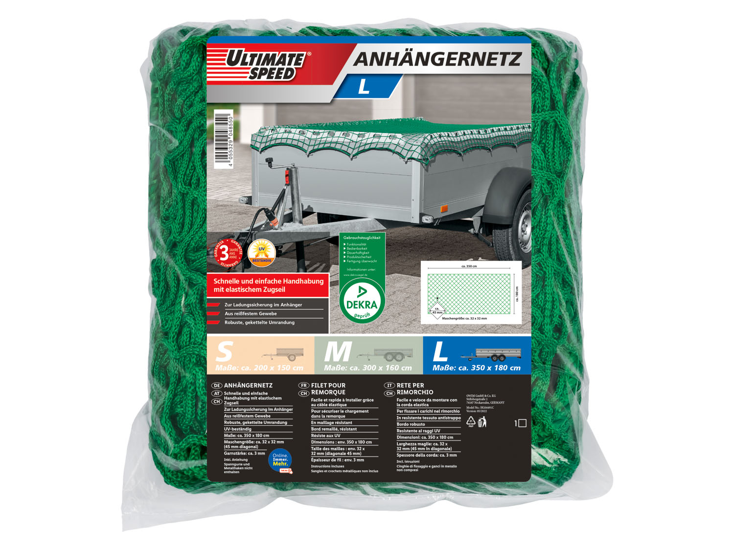Ultimate Speed Siatka na przyczepkę, z materiału odpornego na rozerwanie L