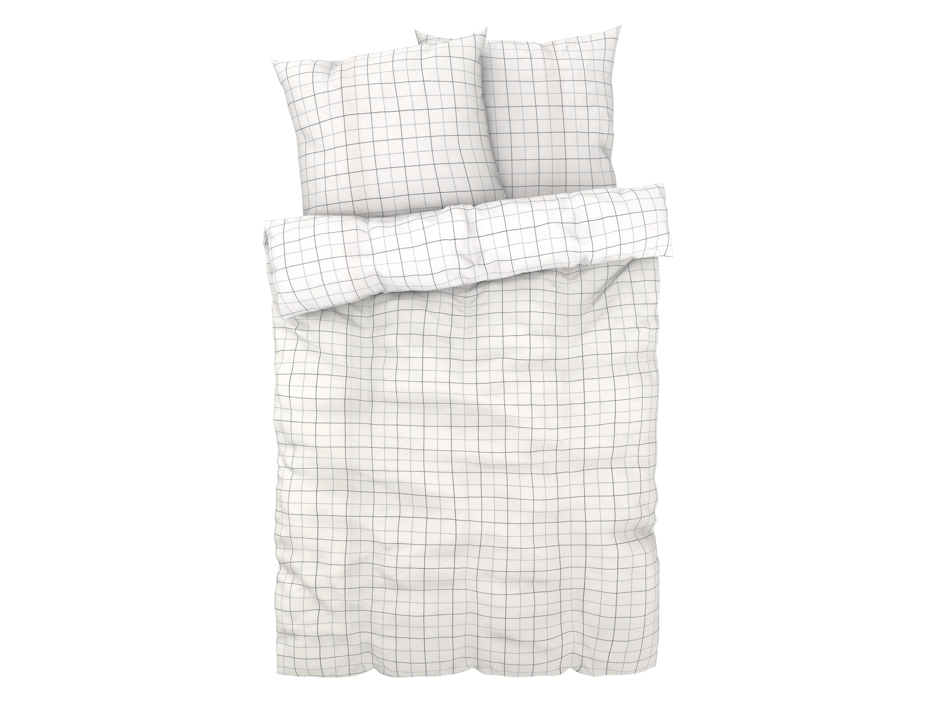 Livarno home Pościel renforcé z kory, 160 x 200 cm Biały w kratkę