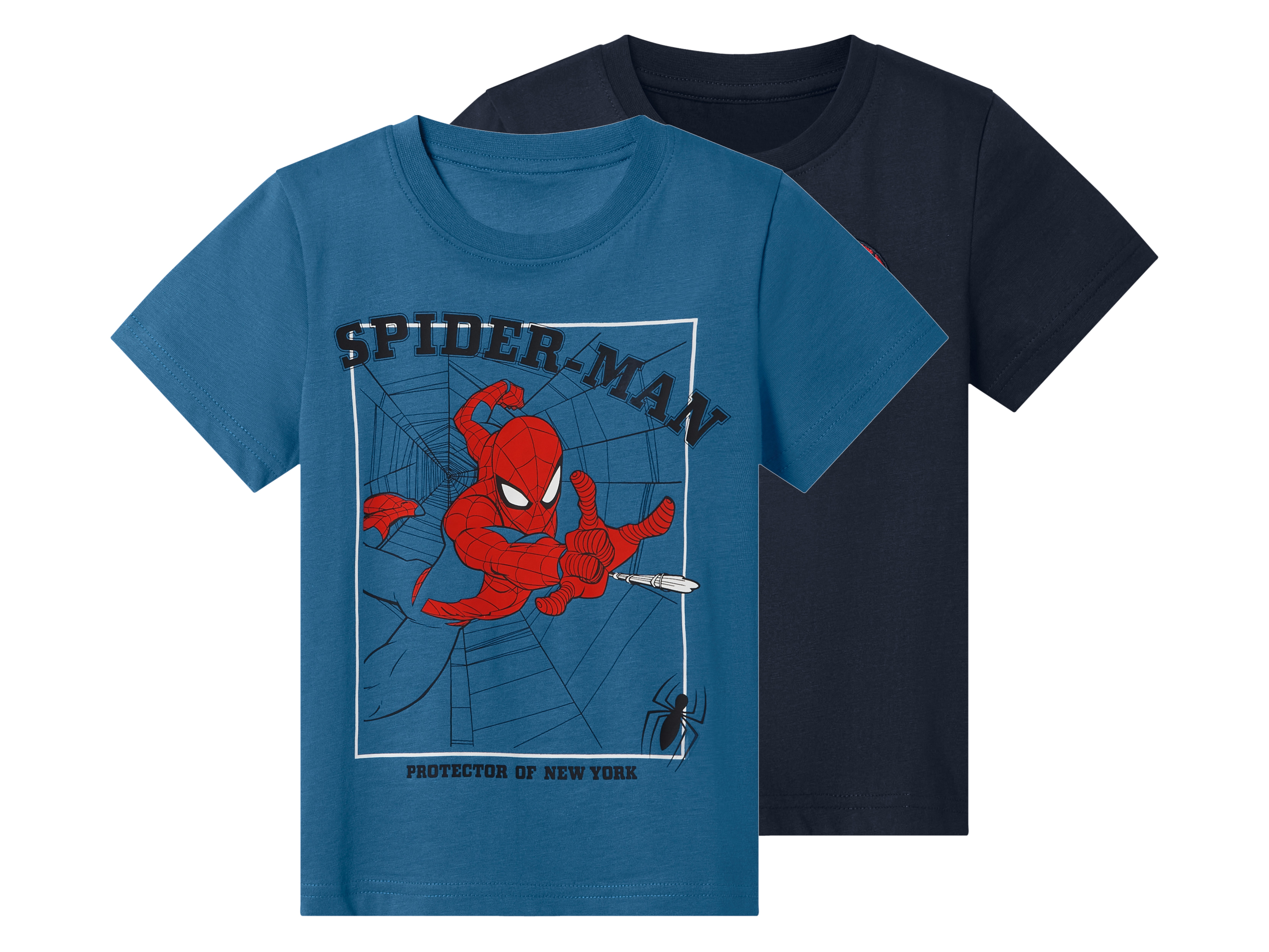 T-shirty dziecięce z bawełny, 2 sztuki Wzór Spiderman, 122/128