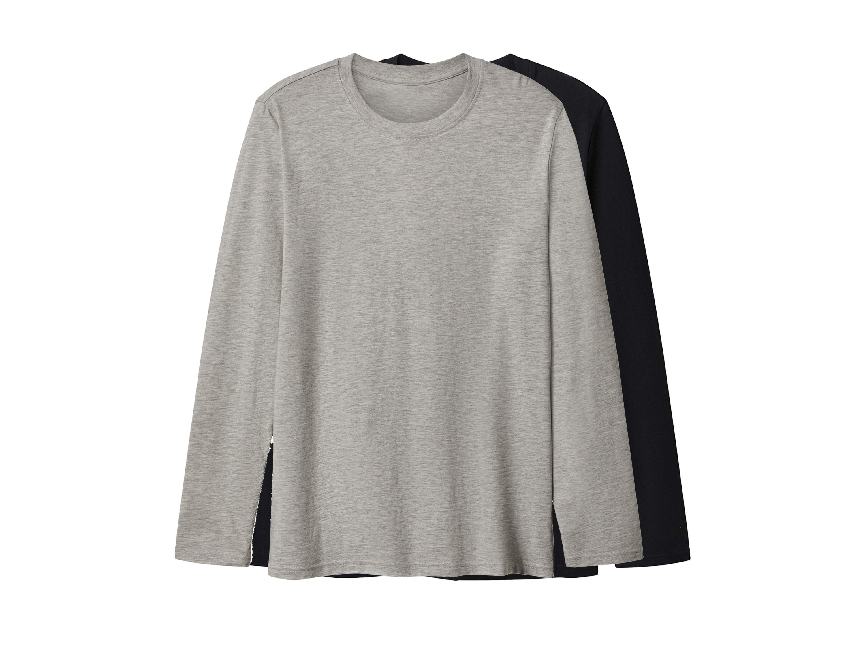 esmara Men Koszulki męskie z długim rękawem, 2 sztuki Czarny/ szary, XL 56/58