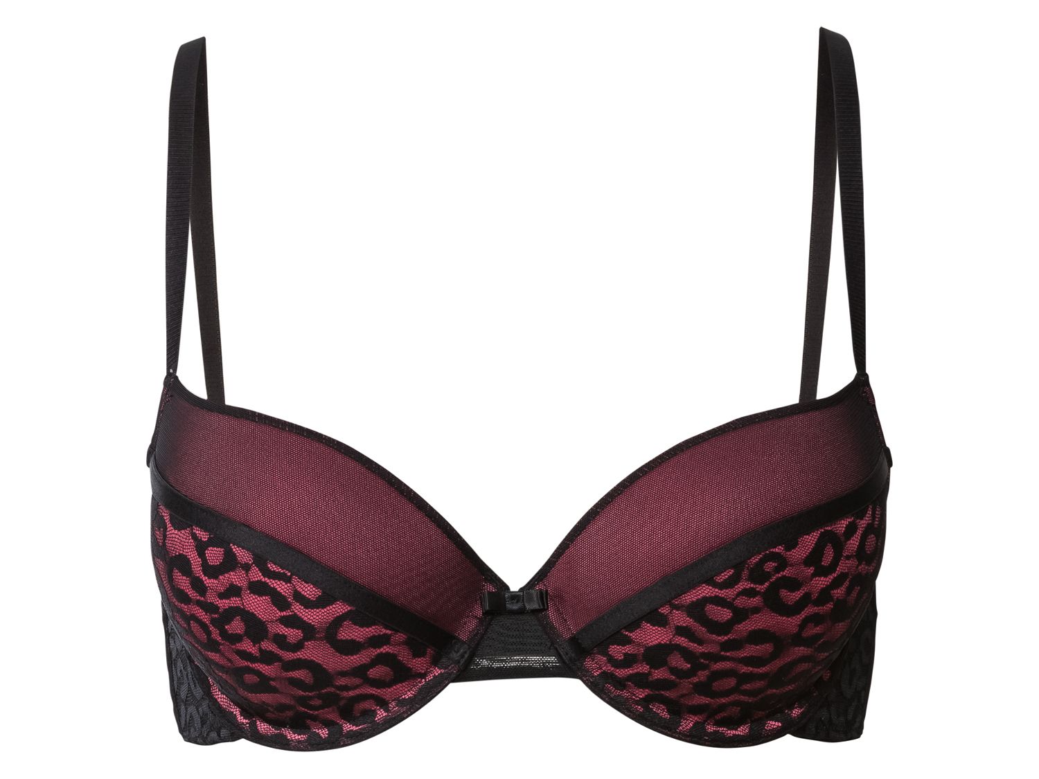 Esmara Lingerie Biustonosz damski z koronką Nadruk na całej powierzchni/czarny, 75B