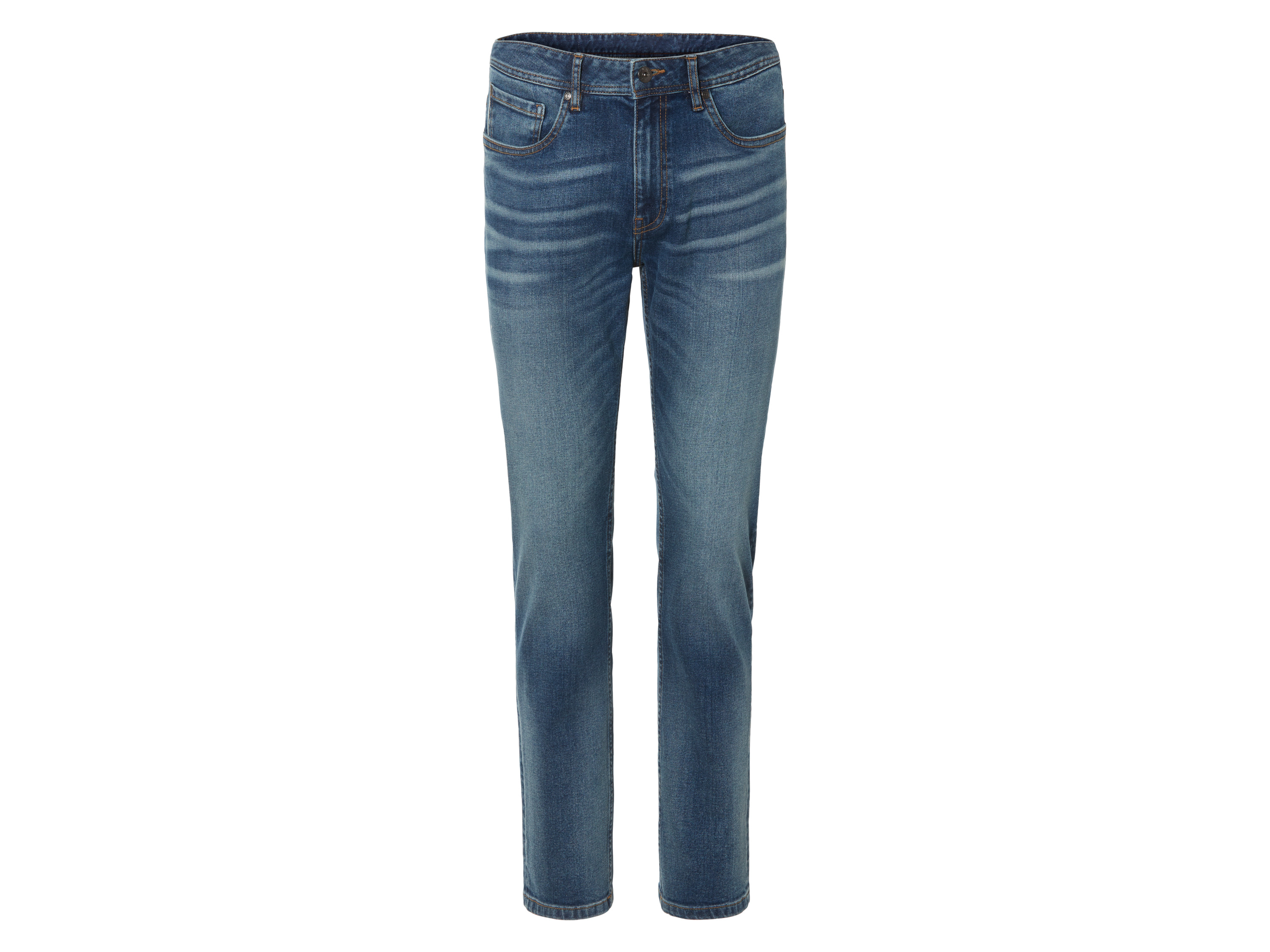 Livergy Jeansy męskie z bawełną, slim fit Niebieski, 52 36/32