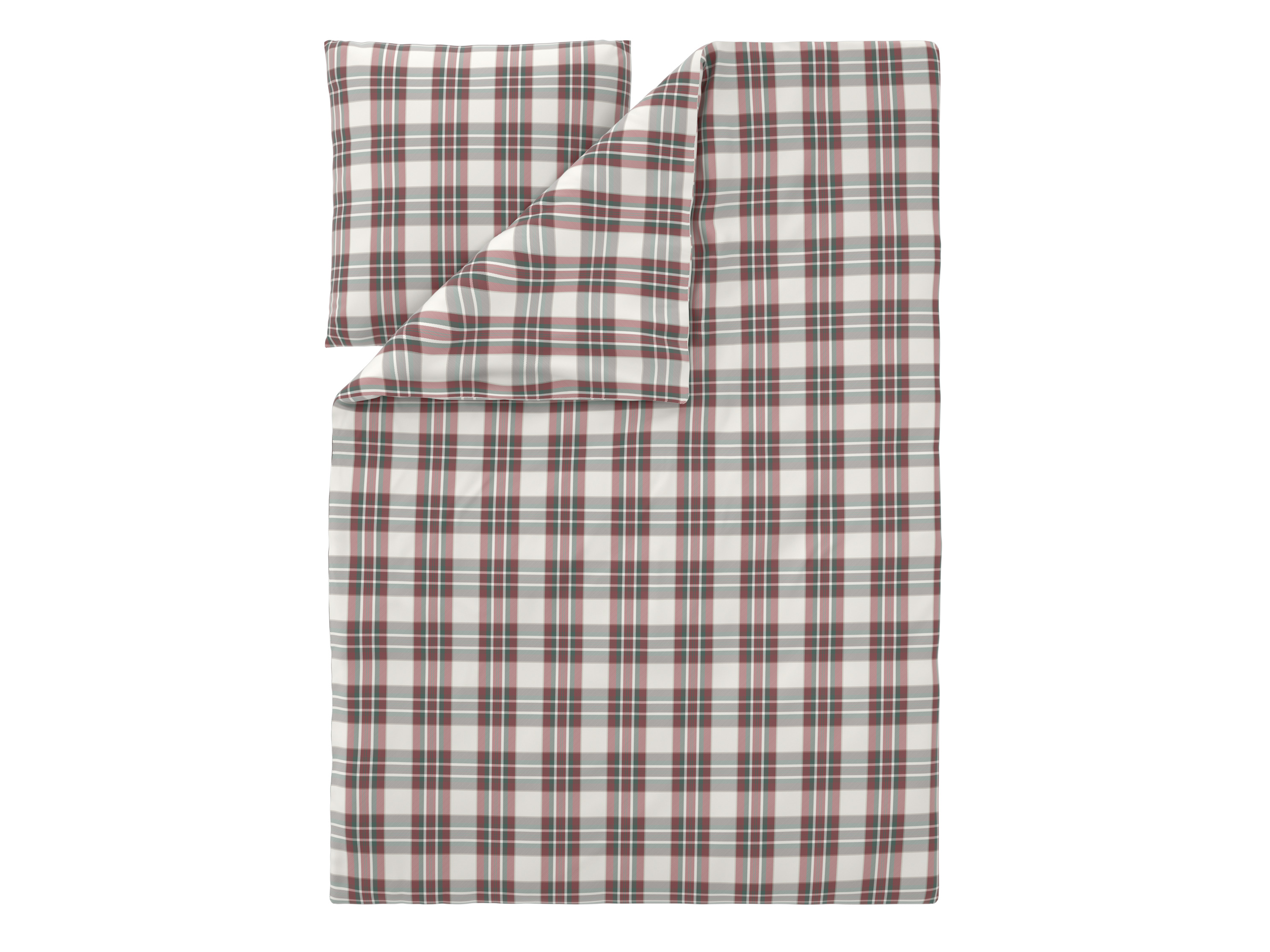 Livarno Pościel z mikrowłókna satynowego, 140 x 200 cm Kratka/ czerwony