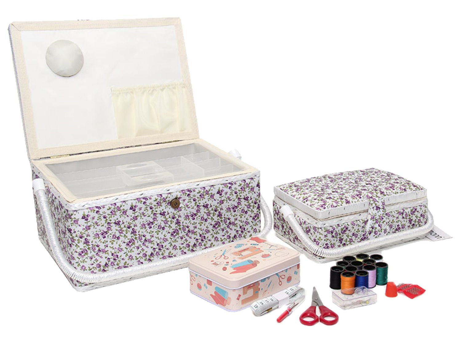 Ackermann Zestaw koszy z akcesoriami do szycia, 1 komplet Fioletowy