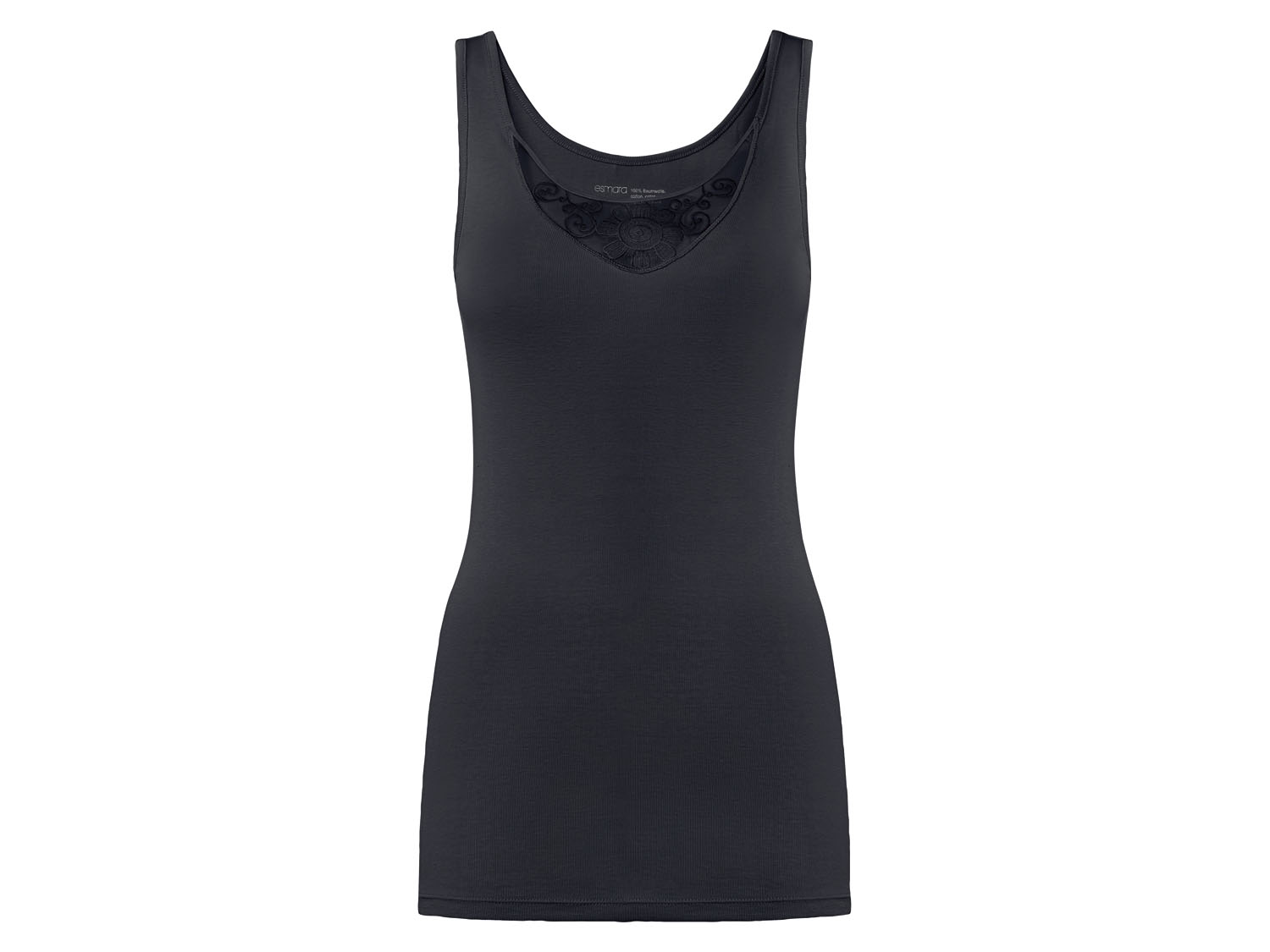 esmara Koszulka damska bawełniana na ramiączkach S 36/38, Czarny