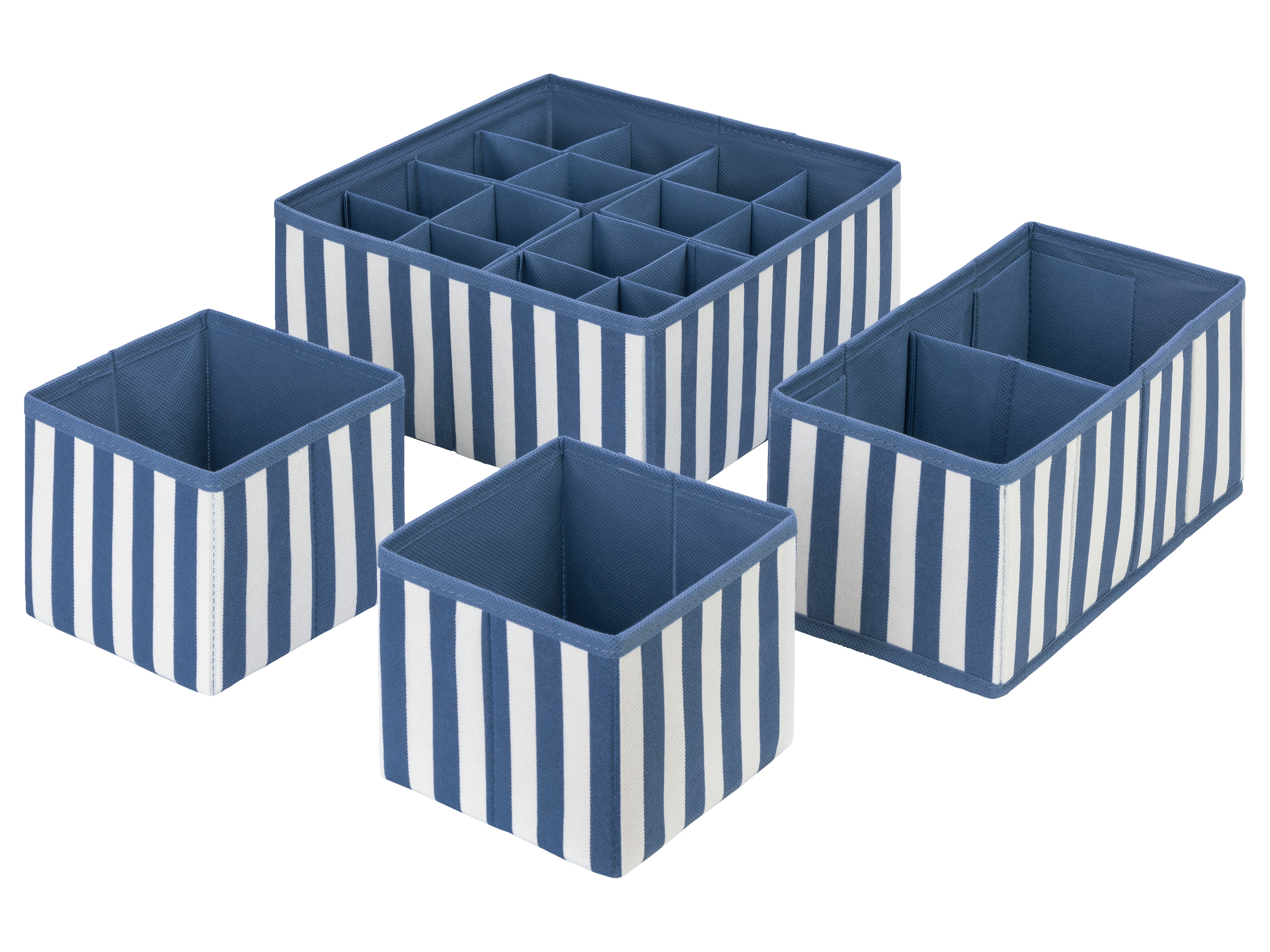 Livarno home Zestaw 4 organizerów do szuflad Niebieski