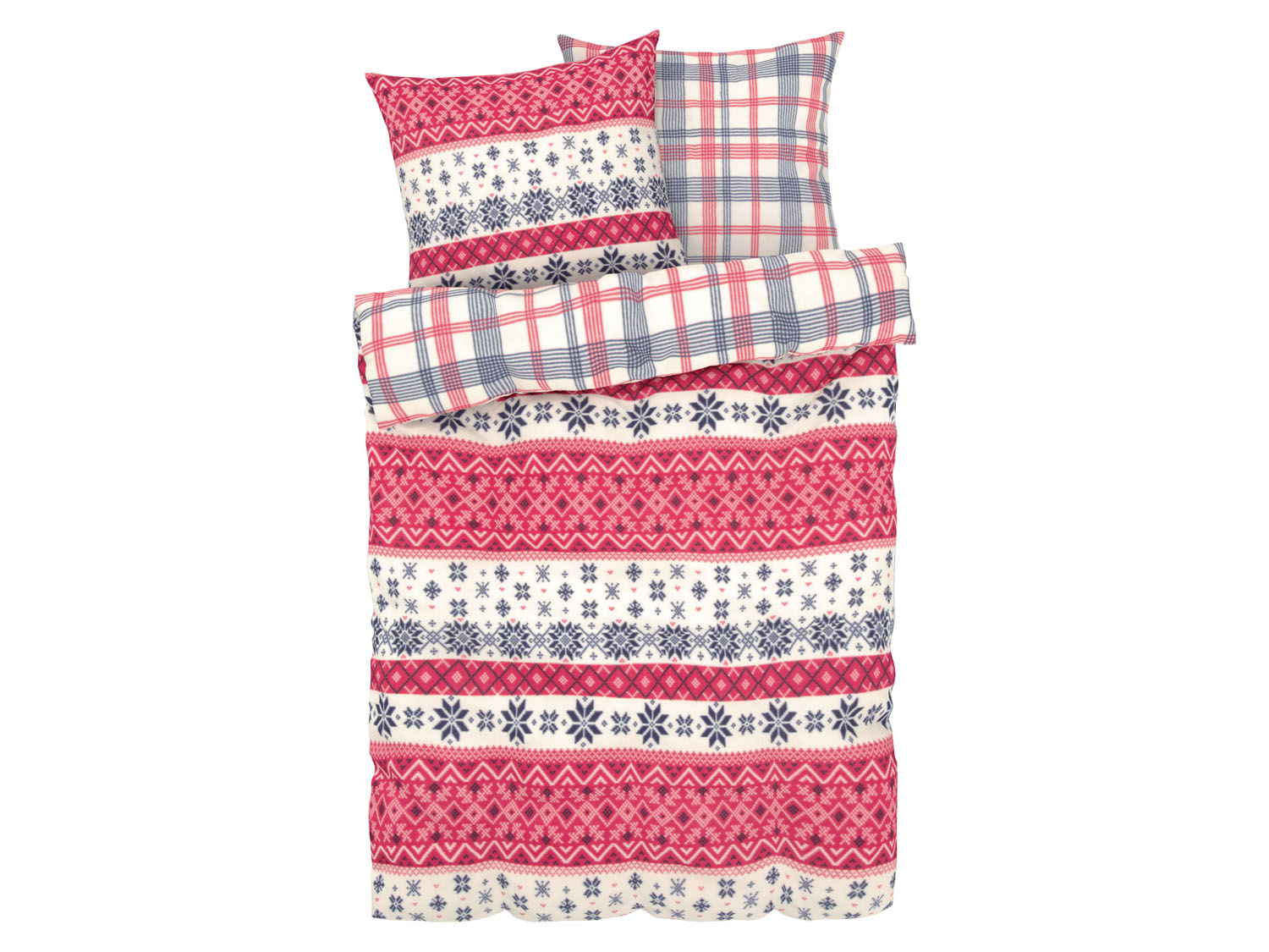 Livarno home Pościel z polaru, 160 x 200 cm Czerwony/ kremowy