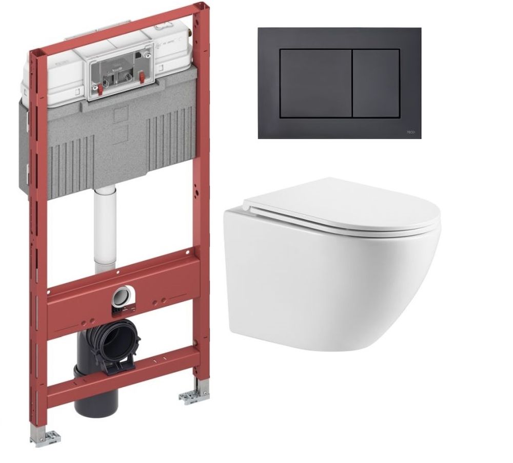 Darmowa Dostawa - Zestaw miska z deską i stelaż z przyciskiem Omnires Ottawa abset6084