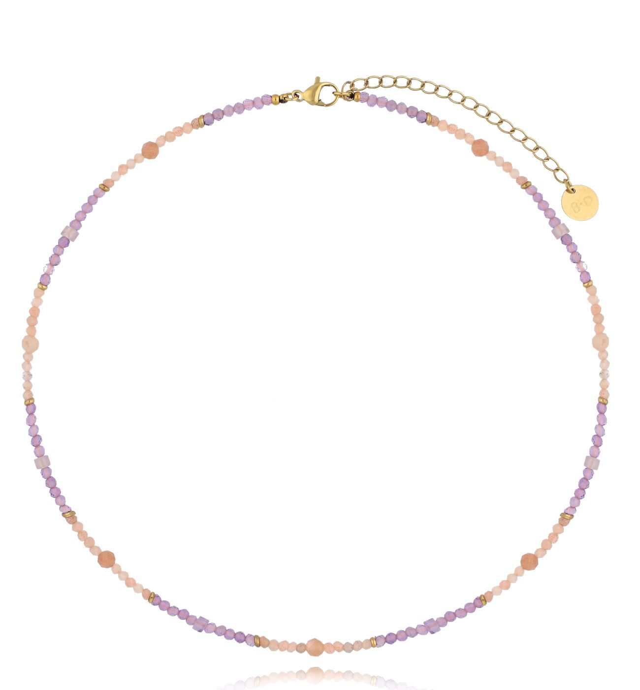 Naszyjnik z ametystami i kamieniami słonecznymi Lush Oasis NTW1298