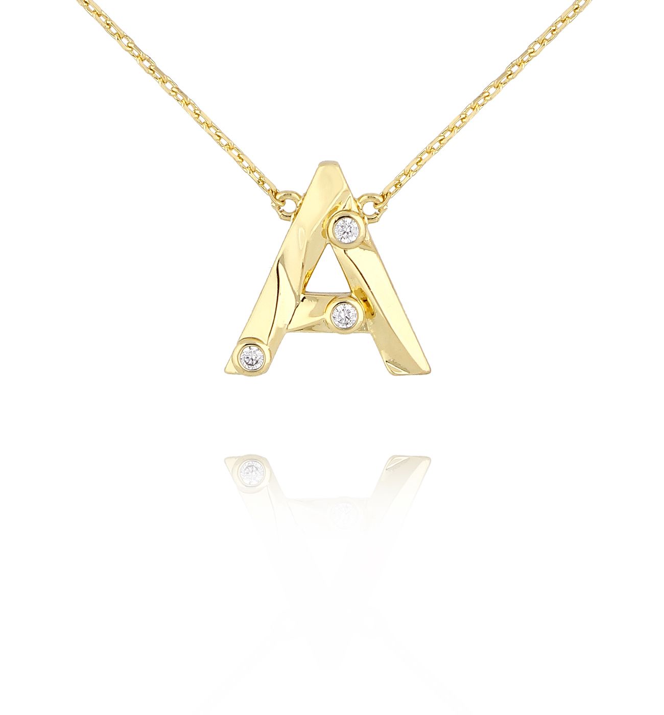 Naszyjnik z literką A złoty NLU0024