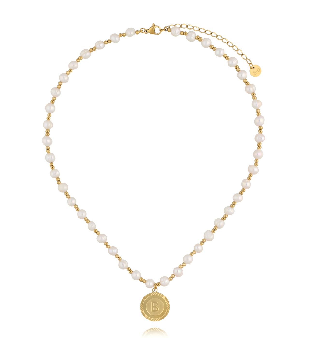 Naszyjnik z pereł z literką B NPE0378