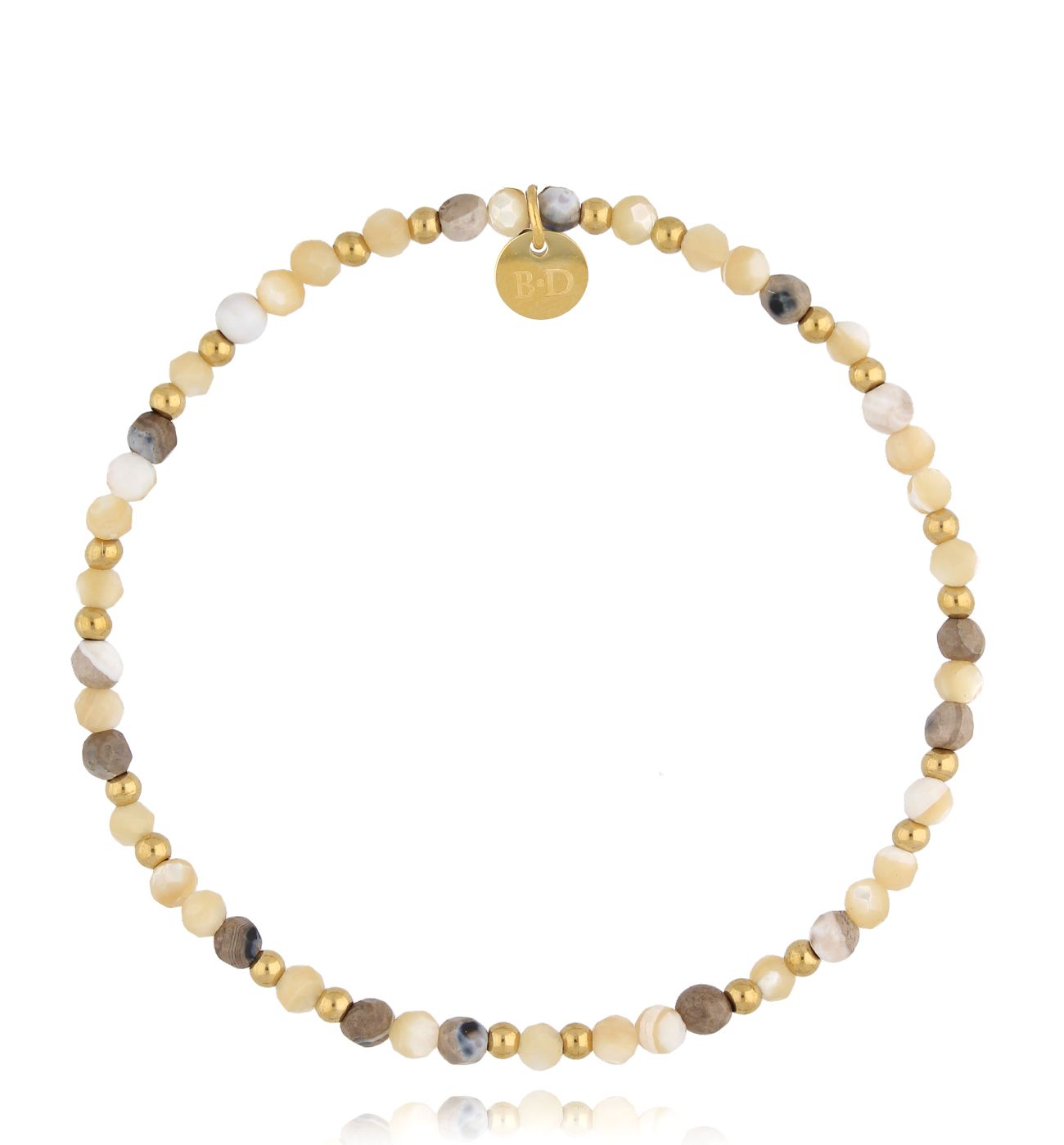 Bransoletka kremowa z kamieniami naturalnymi Latifa BSC1586