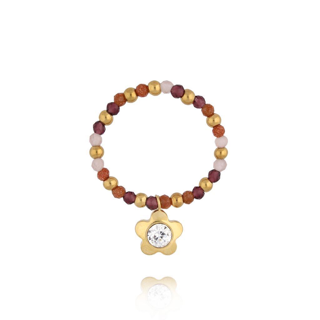 Pierścionek elastyczny z kwiatkiem PSC0723