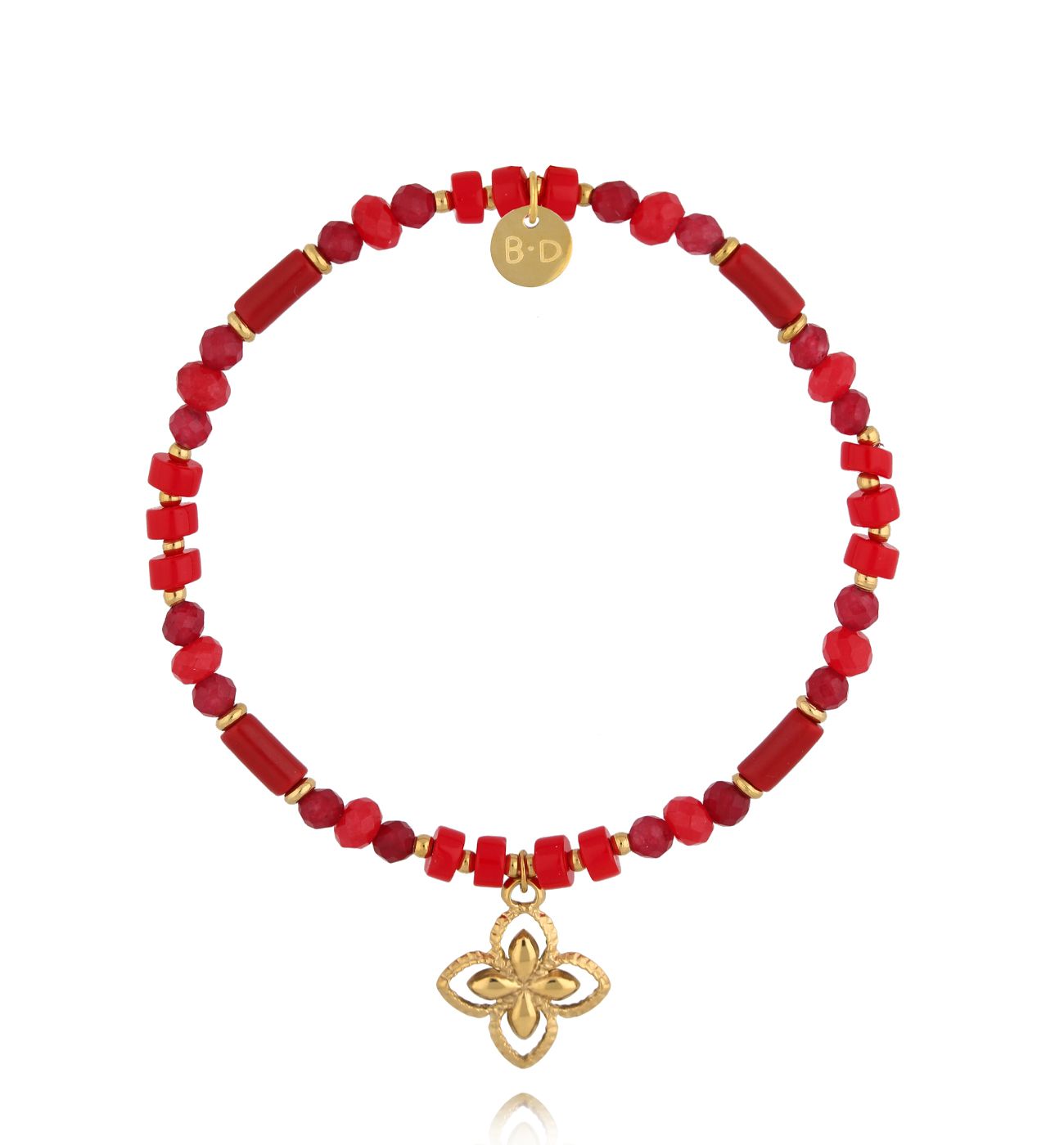 Bransoletka czerwona z koniczyną - By Dziubeka