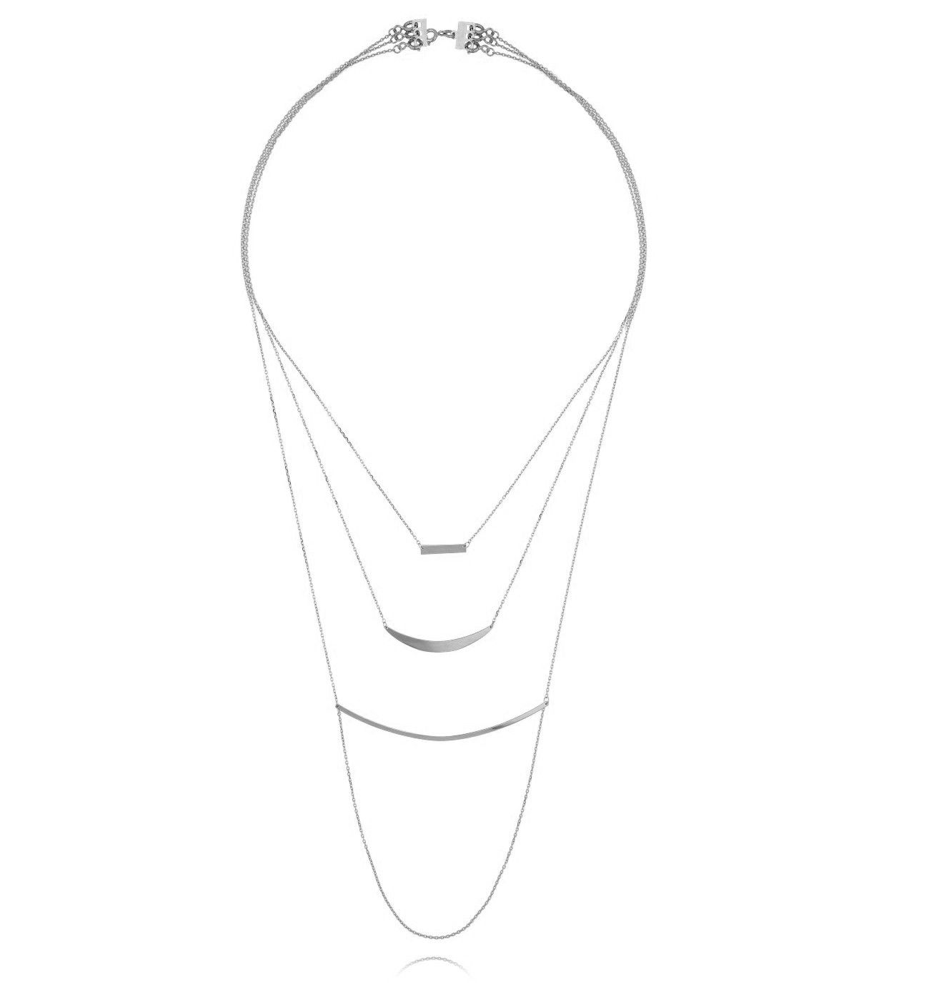 Naszyjnik srebrny potrójny kaskadowy NSE0061