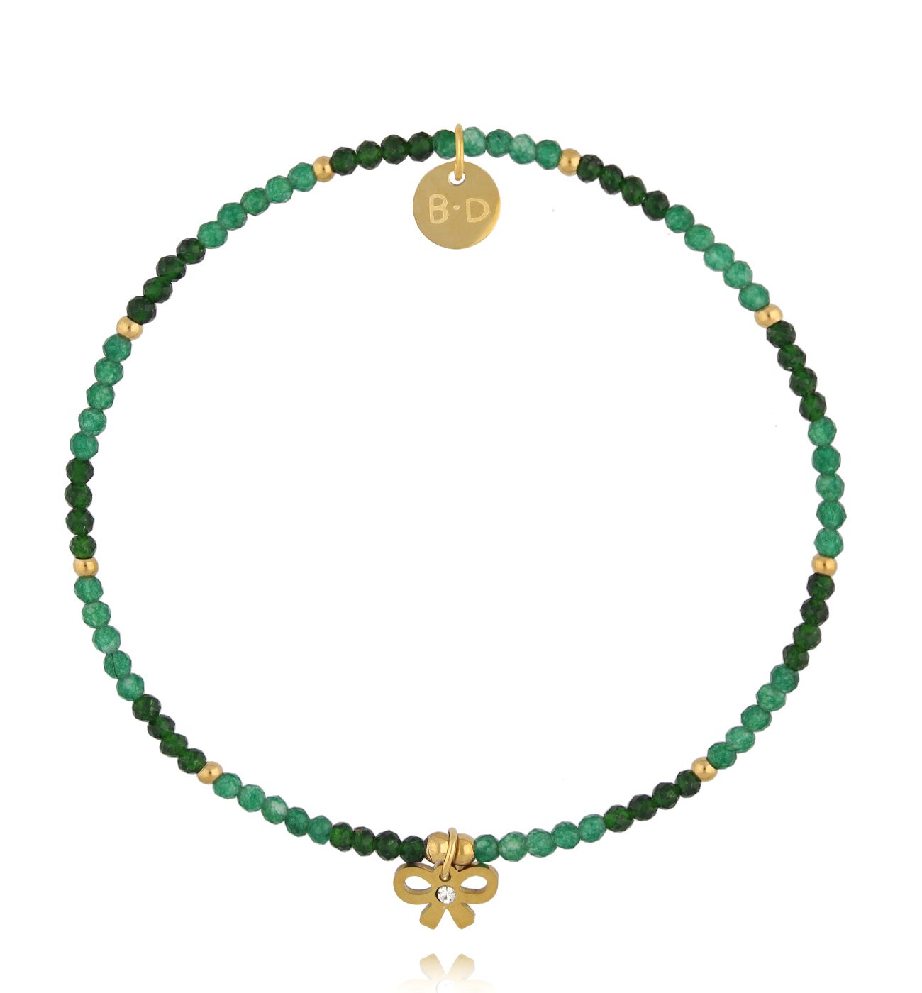 Bransoletka zielona z kokardką BTW3343