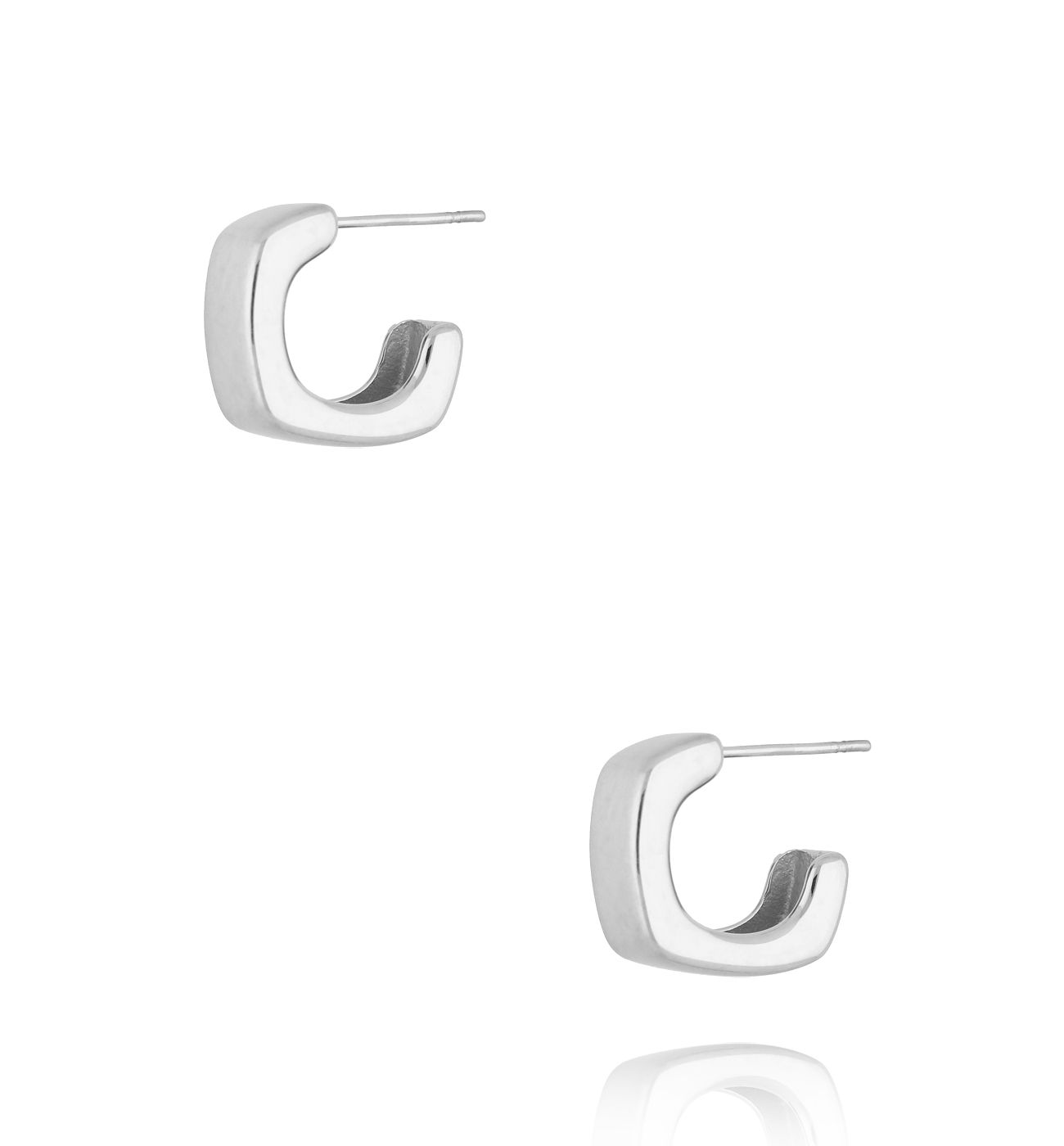 Kolczyki kanciaste srebrne Shapes - By Dziubeka