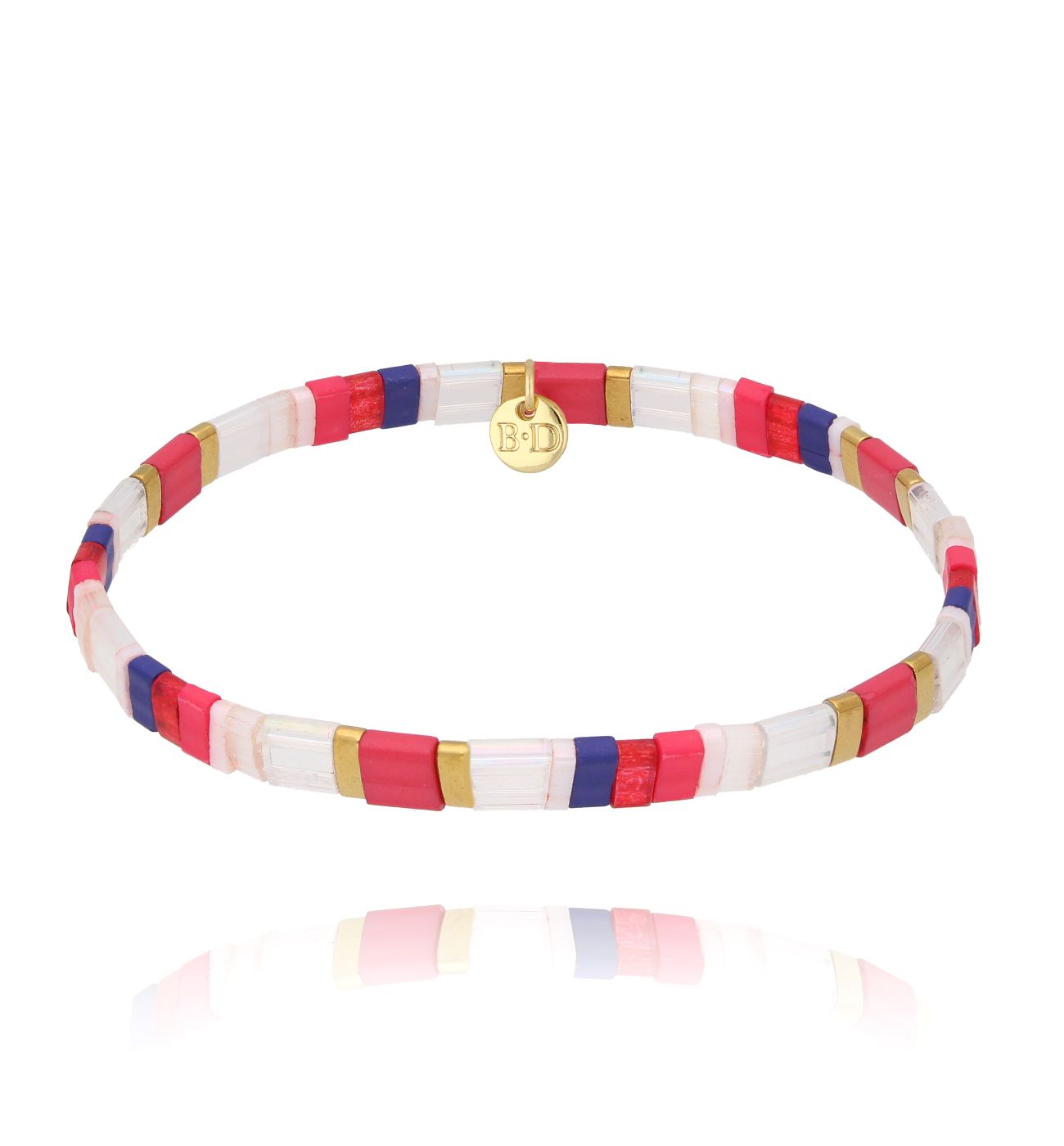 Bransoletka czerwono granatowa Delight - By Dziubeka