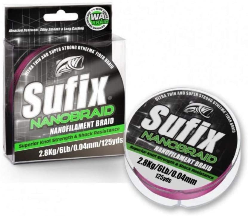 Sufix Plecionka Nanobraid Pink Różowa 0,12mm 100m